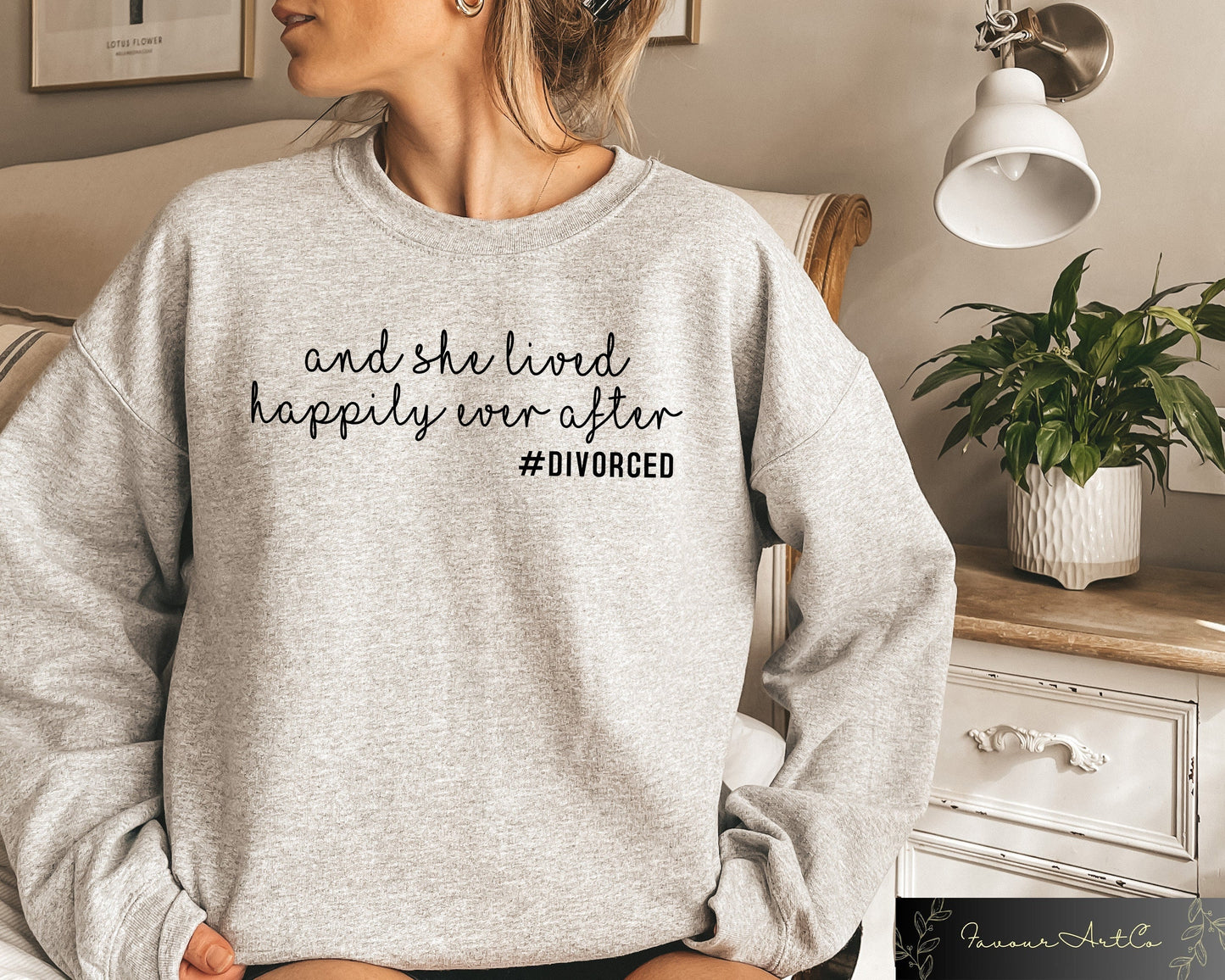 And She Lived Happily Ever After Sweatshirt Divorce Tshirt Divorced Gifts For Her Divorced Party Sweater Divorced Af Ex Wife Gifts Sweatshirt – Bold Style · Great Gift For Fans