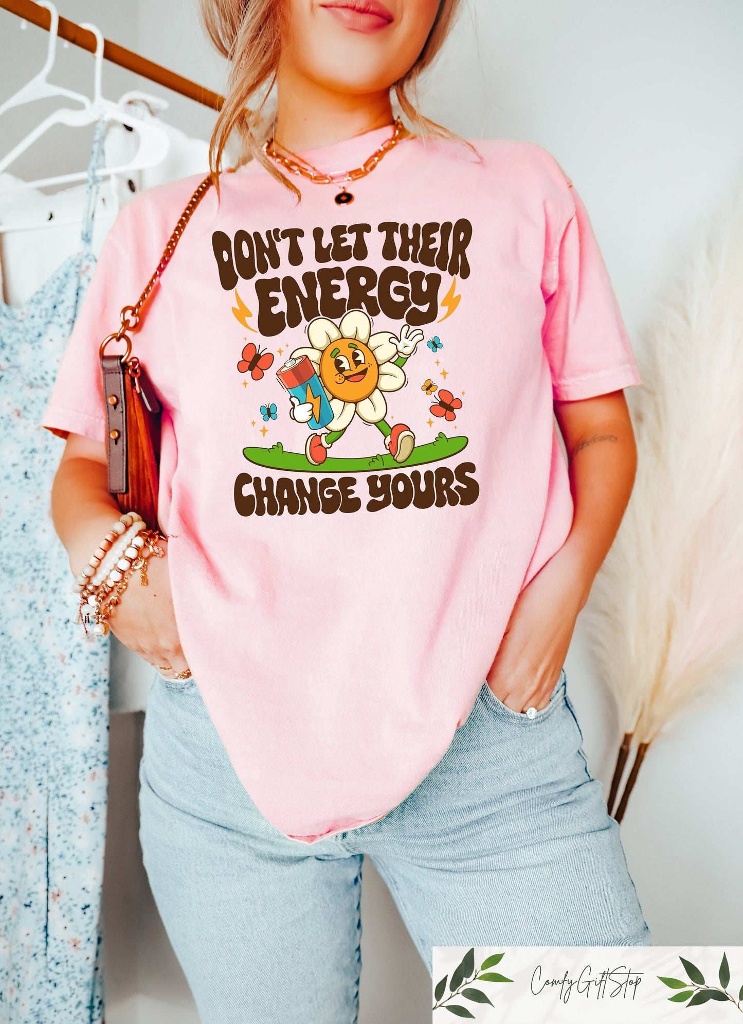 Mental Health Shirts Inspirational Tshirt Dont Let Their Energy Change Yours Mental Health Matters Tshirt Aesthetic Woman Tee Graphic Tee – Bold Style · Great Gift For Fans