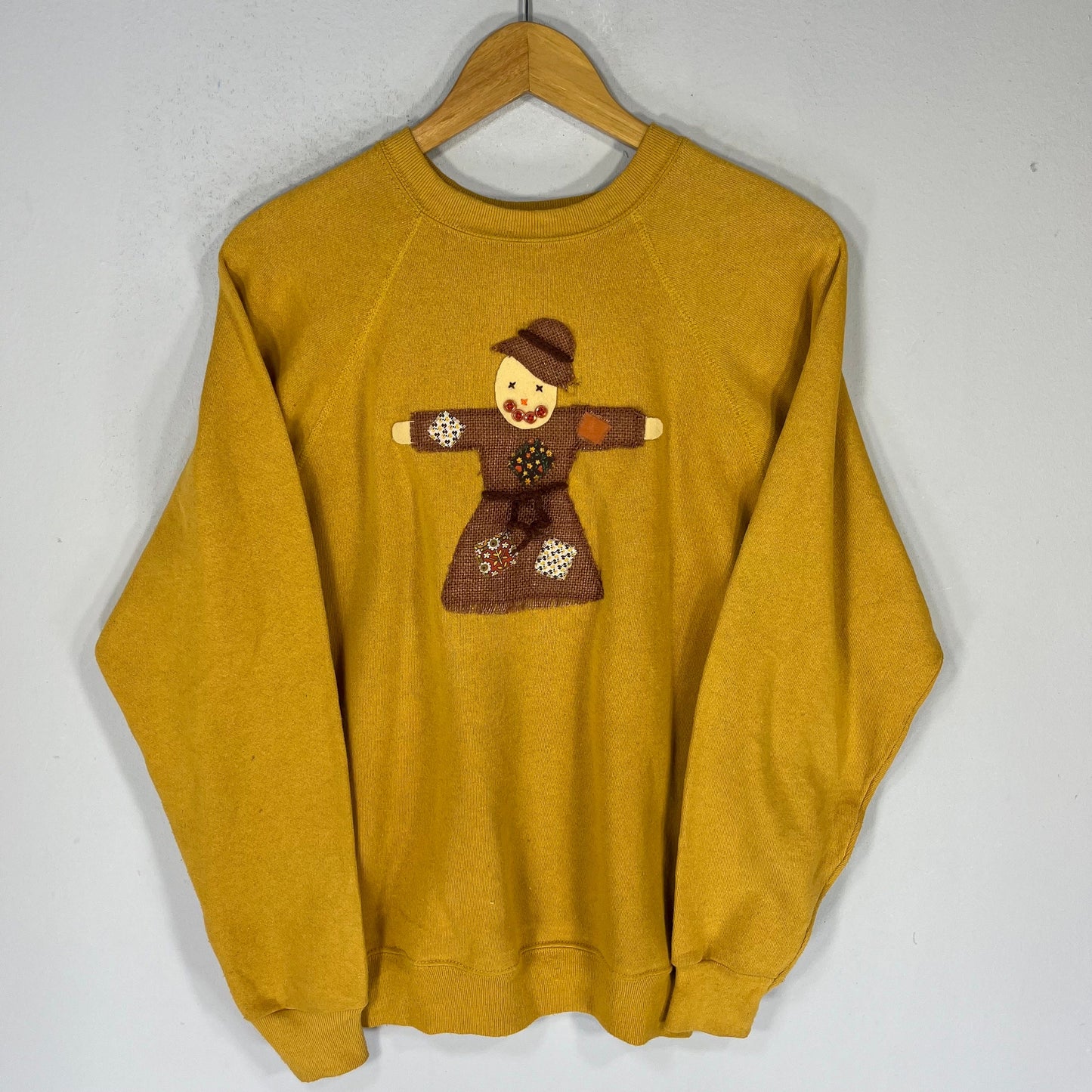 Vintage 90s Tultex Tag Art Doll Vintage Big Logo Embroidered Sweatshirt Crewneck Pullover Sweater Art Vintage Colour Yellow Size Medium Sweatshirt – Bold Style · Trending Graphic Apparel