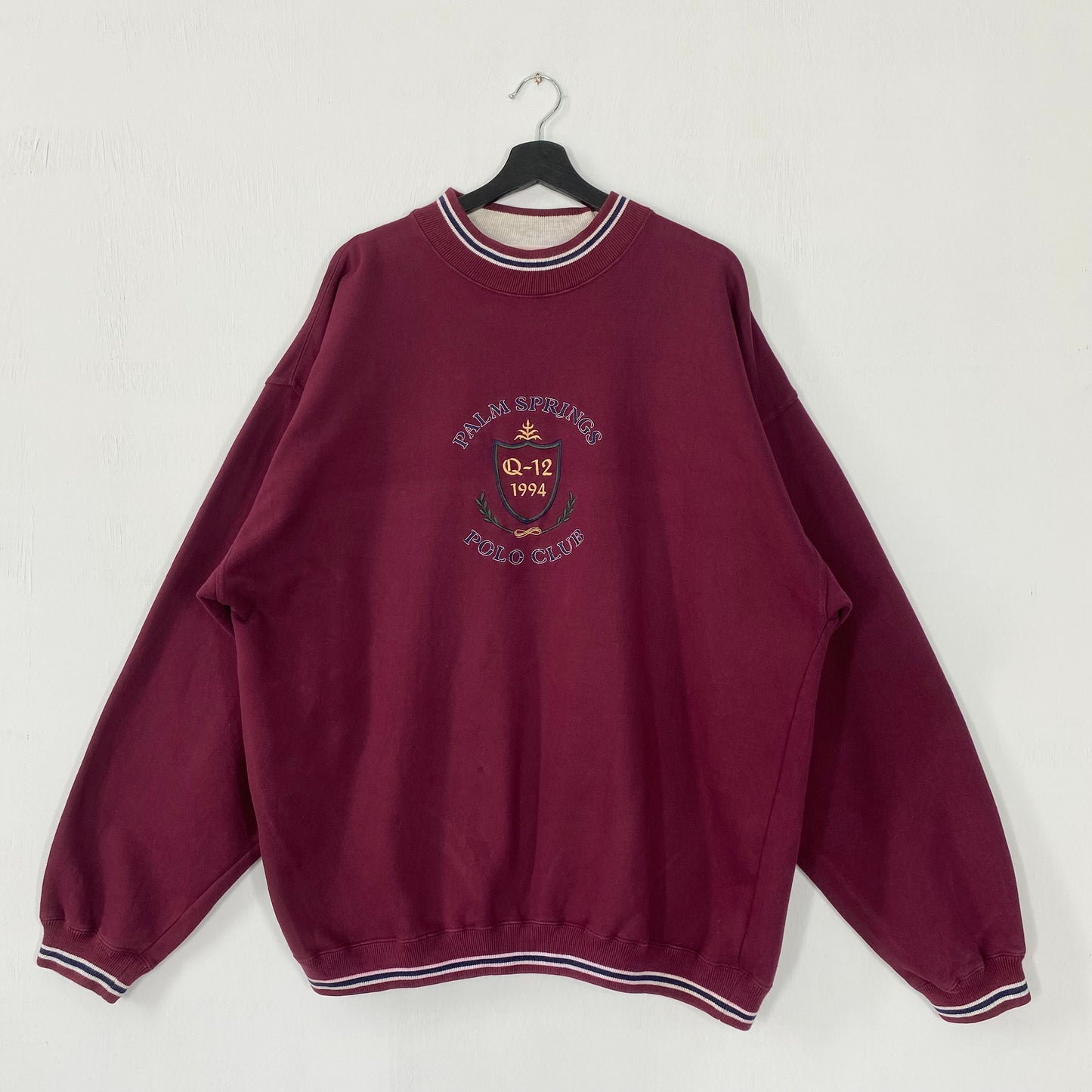 Vintage 90s Palm Springs Sweatshirt Palm Springs Crewneck Palm Springs Sweater Pullover Polo Club Embroidered Logo Maroon XXLarge Sweatshirt – Aesthetic Look · Great Gift For Fans