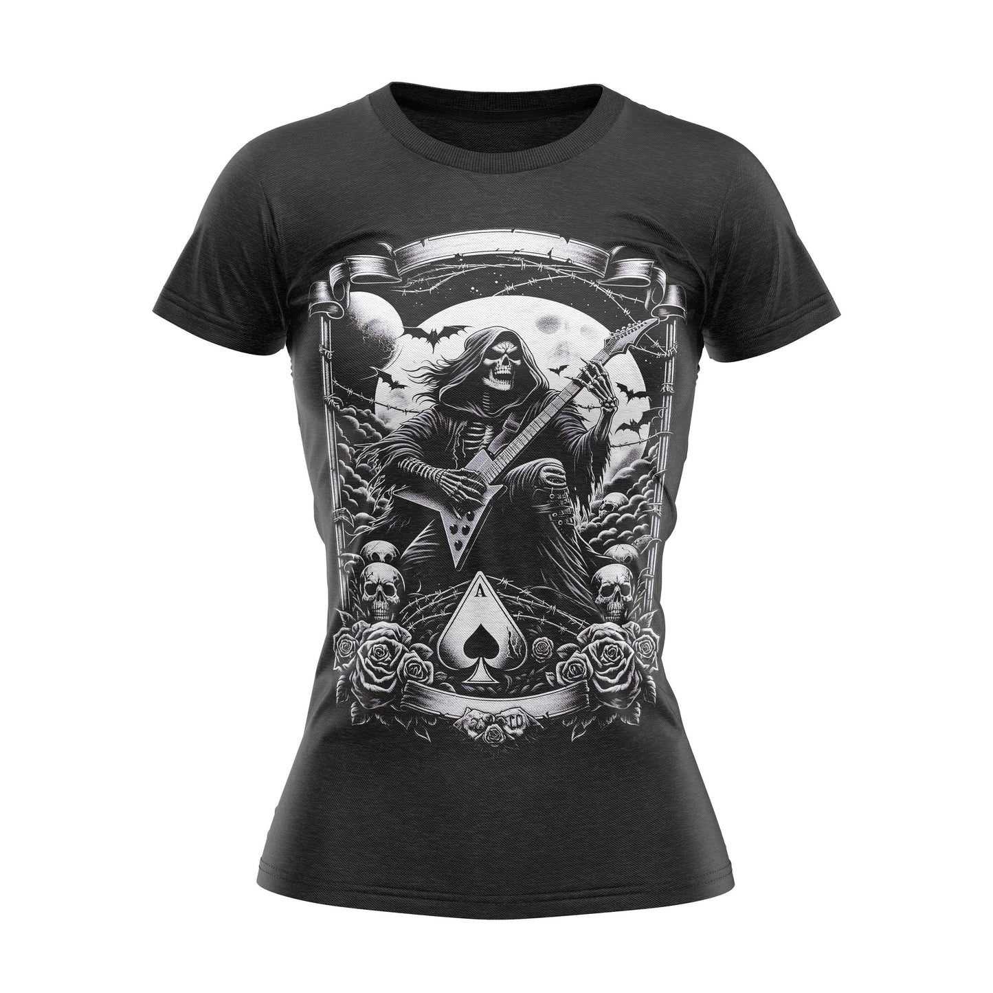 Rock Gothic Reaper Heavy Metal Womens T Shirt Graphic Tee – Everyday Comfort · Top Pick For Any Outfit