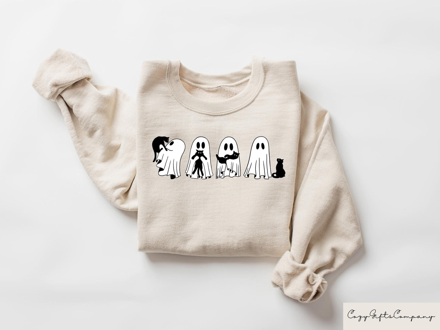 Ghost Cat Sweatshirt Ghost Cat Tshirt Halloween Crewneck Halloween Gift Spooky Cat Tshirt Cat Lover Shirt Cat Tshirt Halloween Shirt Sweatshirt – Aesthetic Look · Top Pick For Any Outfit