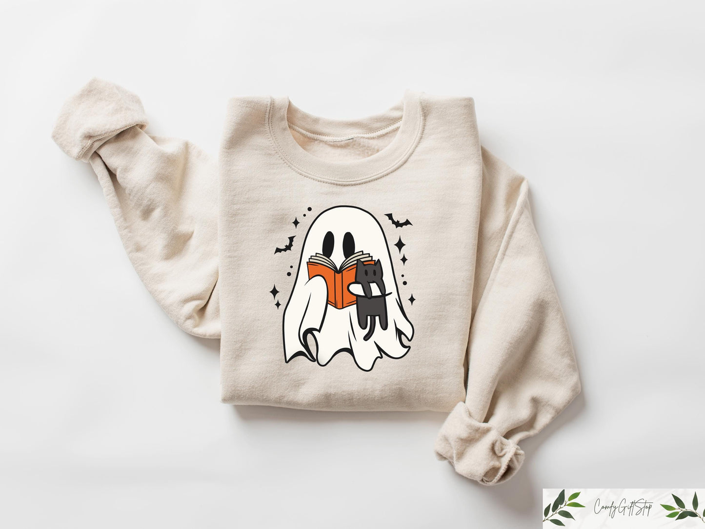 Halloween Ghost Shirt Cat Halloween Sweatshirt Ghost Read Shirt Halloween Gift Halloween Cat Shirt Black Cat Lover Shirt Spooky Season Sweatshirt – Soft Feel · Top Pick For Any Outfit
