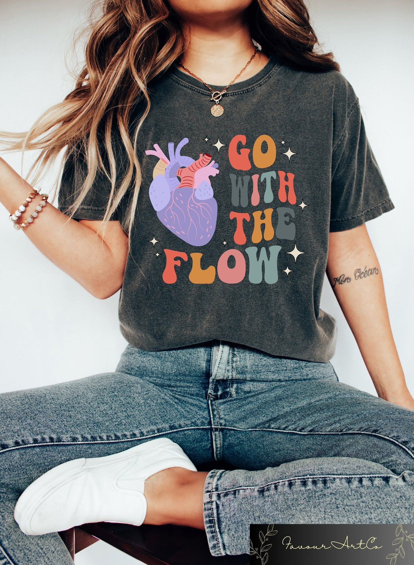 Go With The Flow Heart Shirt CVICU Nurse Shirt Cardiology Tee Cardiac Nursing Gift Cardiac Crew Heart Flow Anatomy CVICU Nurse Gift Graphic Tee – Cozy Vibes · Top Pick For Any Outfit