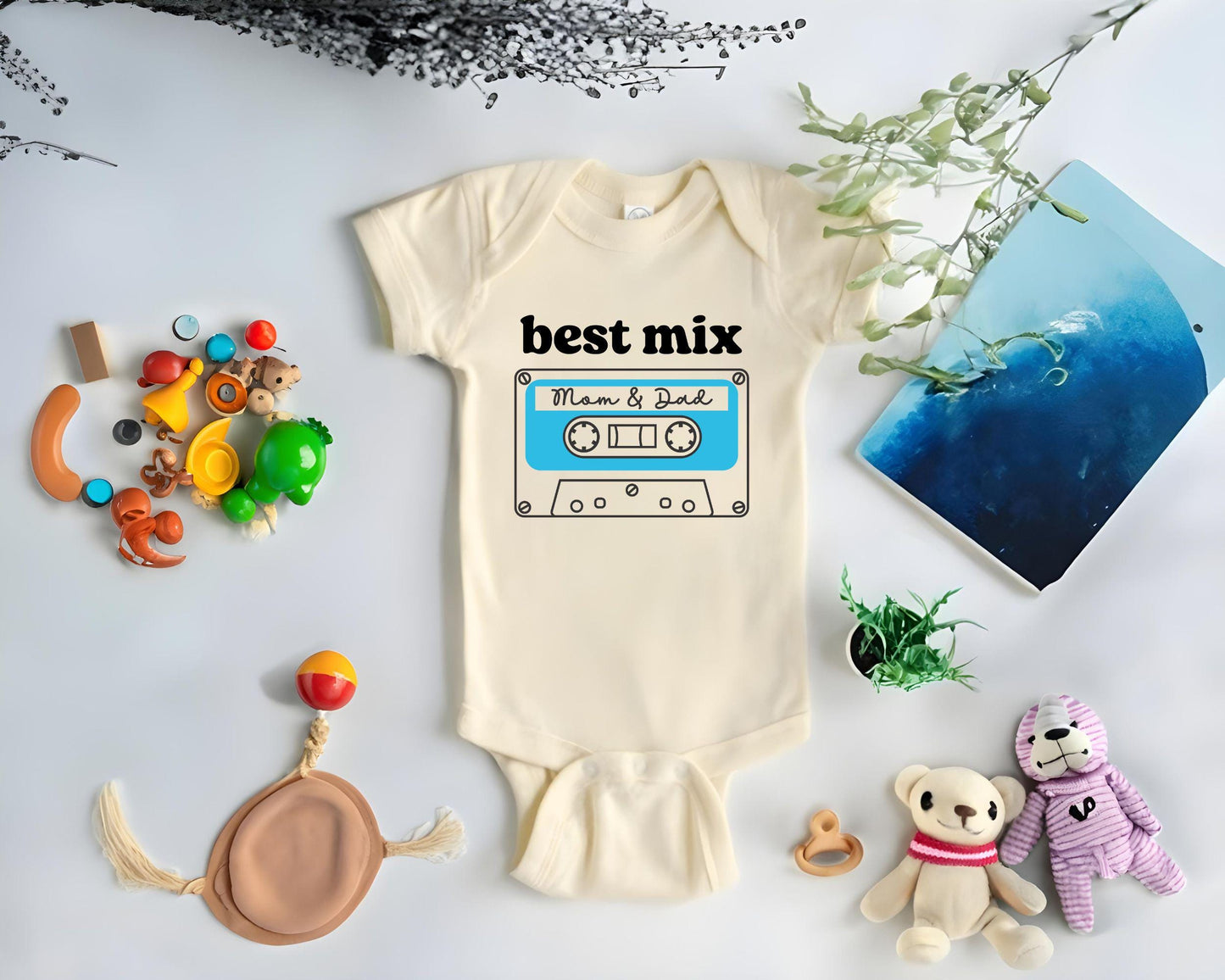 The Perfect Mix Baby One Piece Retro Cassette Bodysuit I Love My Mom Dad Baby Bodysuit Cute Baby Gift Baby Shower Gift Graphic Tee – Feel-Good Design · Trending Graphic Apparel