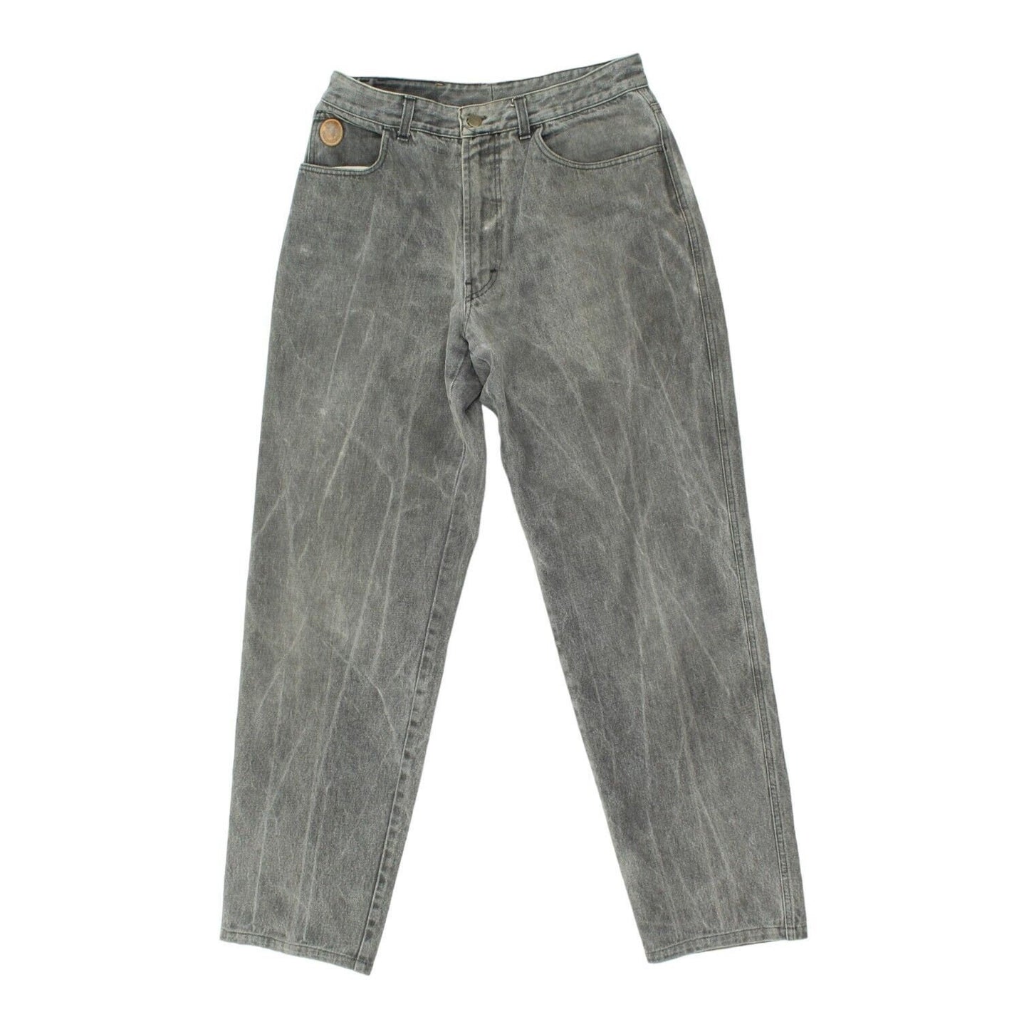 Trussardi Mens Grey High Waisted Wide Leg Tapered Jeans Vintage Designer Denim Graphic Tee – Soft Feel · Top Pick For Any Outfit
