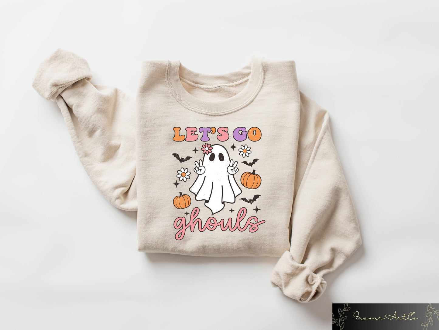 Lets Go Ghouls Sweatshirt Halloween Crewneck Retro Halloween Sweater Funny Halloween Gift Ghost Halloween Costume Sweatshirt – Soft Feel · Great Gift For Fans