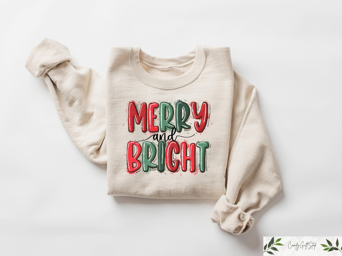 Merry And Bright Sweatshirt Christmas Sweatshirt Family Christmas Sweatshirt Christmas Sweatshirts for Women Merry Christmas Gift Sweatshirt – Fan Favorite · Great Gift For Fans