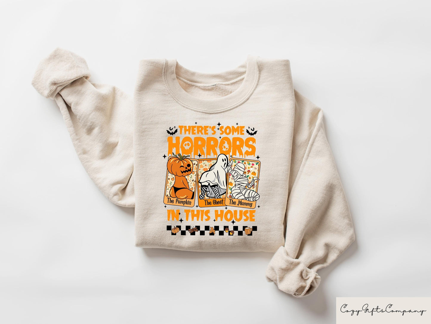 Theres Some Horrors In This House Sweatshirt Retro Halloween Shirt Halloween Gifts Funny Halloween Costume Trendy Halloween Shirt Sweatshirt – Bold Style · Top Pick For Any Outfit