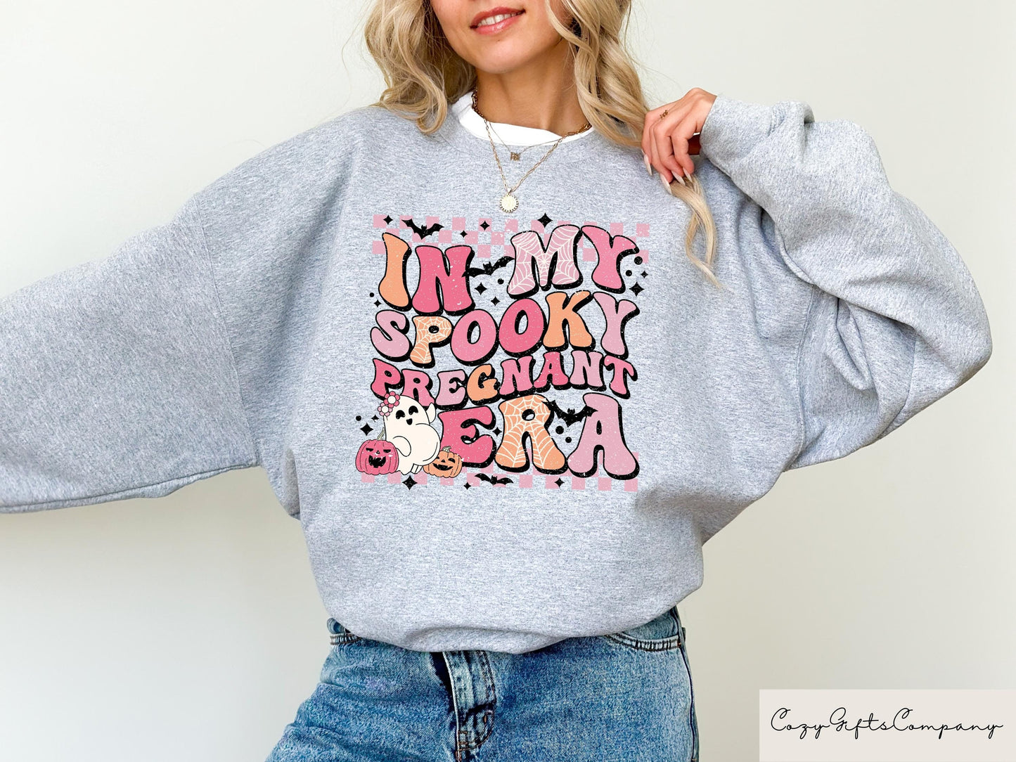 In My Spooky Pregnant Era Sweatshirt Halloween Pregnancy Announcement Pregnant Sweatshirt Pregnancy Reveal GIft Pregnancy Hoodie Hoodie – Feel-Good Design · High-Quality Print