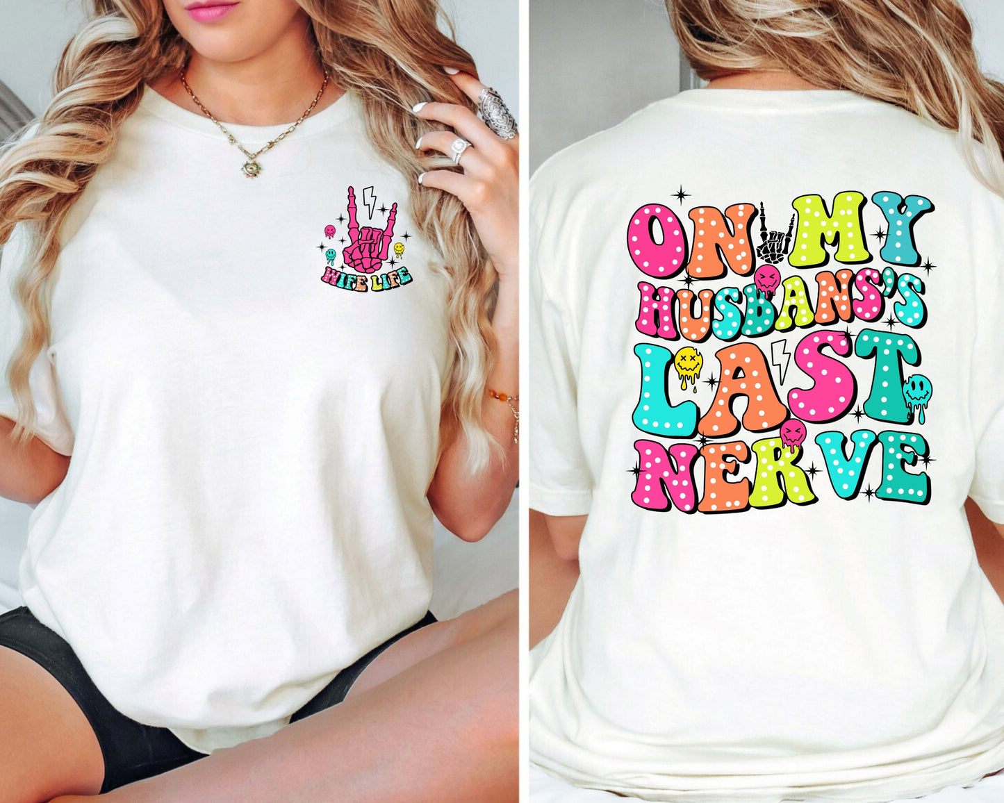 On my husbands last nerve funny wife t shirt Graphic Tee – Cozy Vibes · Perfect For Daily Wear