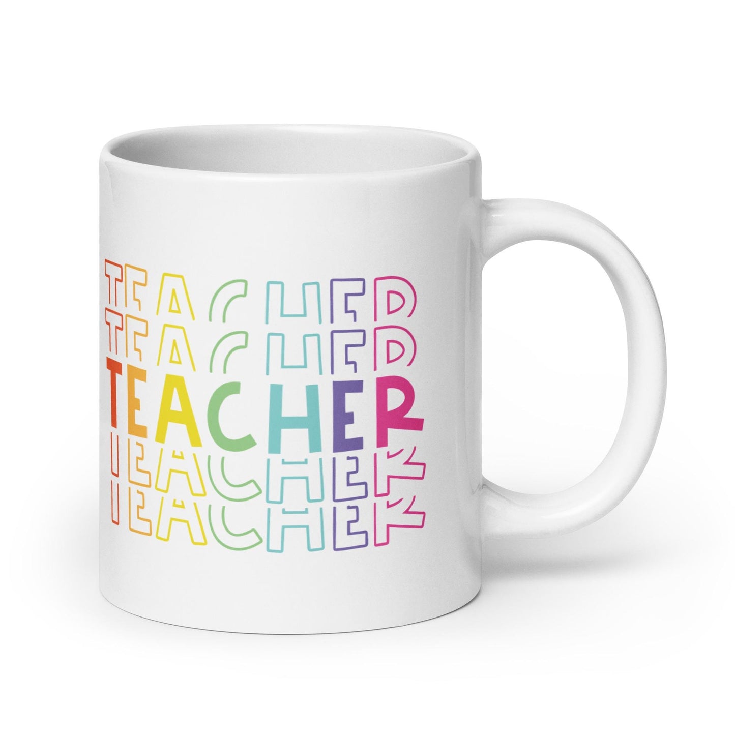 Teacher Back To School White glossy mug Graphic Tee – Aesthetic Look · Top Pick For Any Outfit