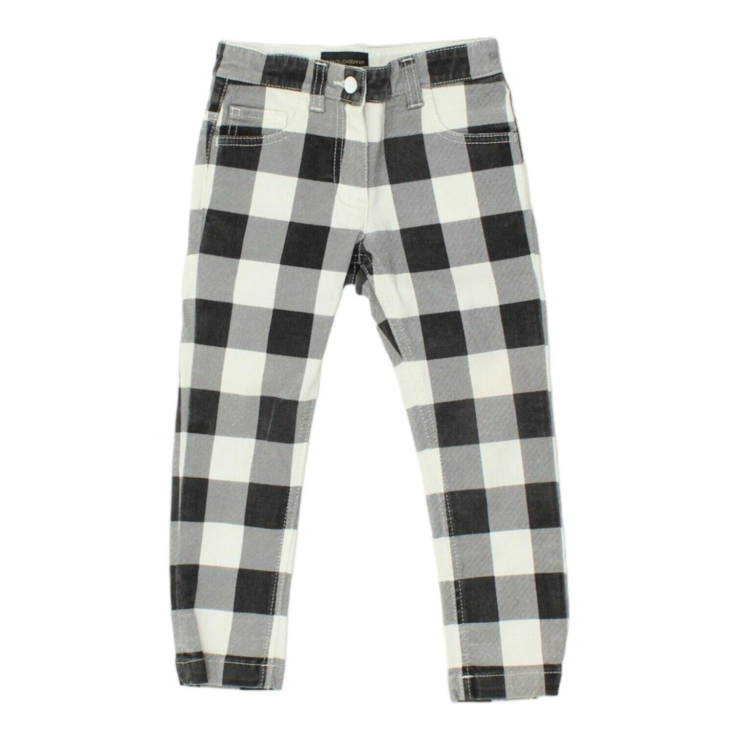 Dolce Gabanna Kids Black White Check Jeans Vintage Boys Girls Designer VTG Graphic Tee – Premium Graphic · High-Quality Print