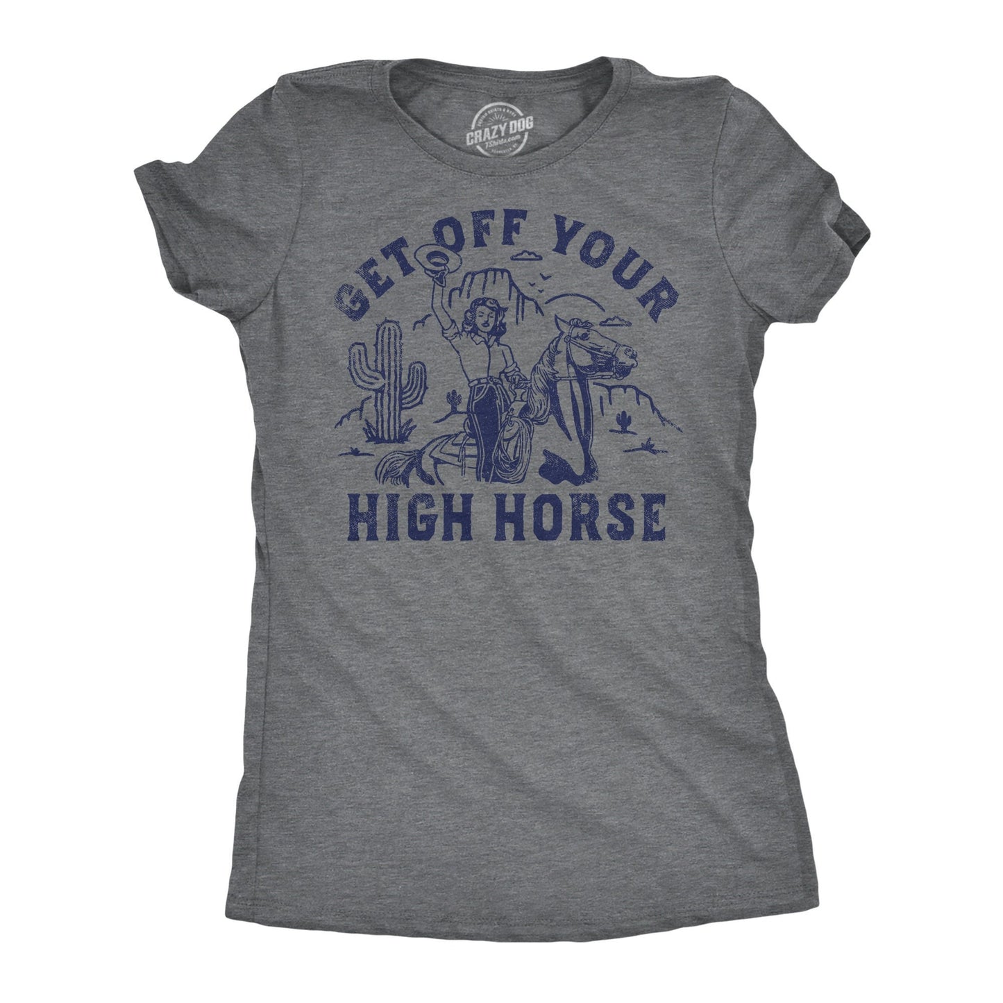 Get Off Your High Horse Horse Girl Cowboy Boots Southerner Shirts Farm Girl Try Me Cowgirl Shirts Funny Shirts Horse Shirts Graphic Tee – Cozy Vibes · Perfect For Daily Wear