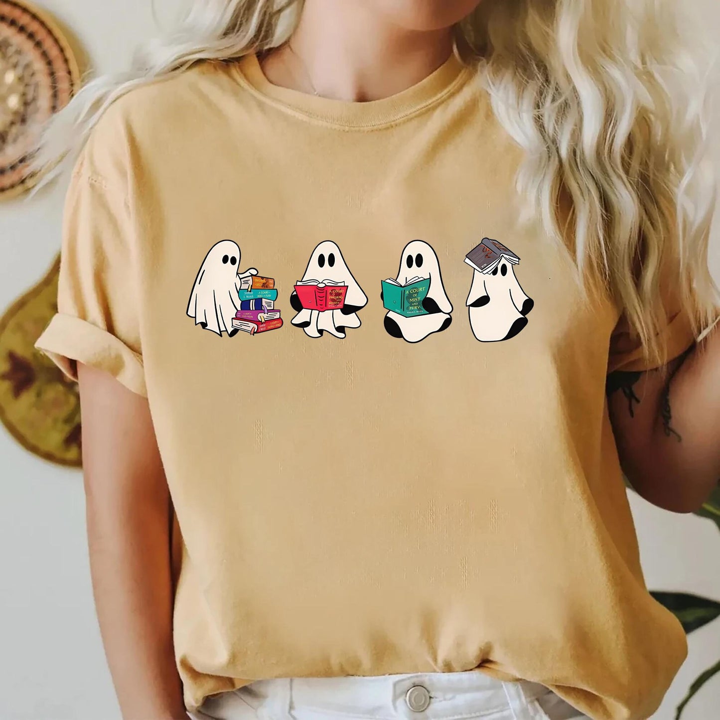 Acotar Ghost Shirt Acotar tshirt Bookish ghost shirt Throne of Glass SJM Book Reader SJM tee Book Ghosts tshirt SJM Halloween shirt Graphic Tee – Soft Feel · Top Pick For Any Outfit