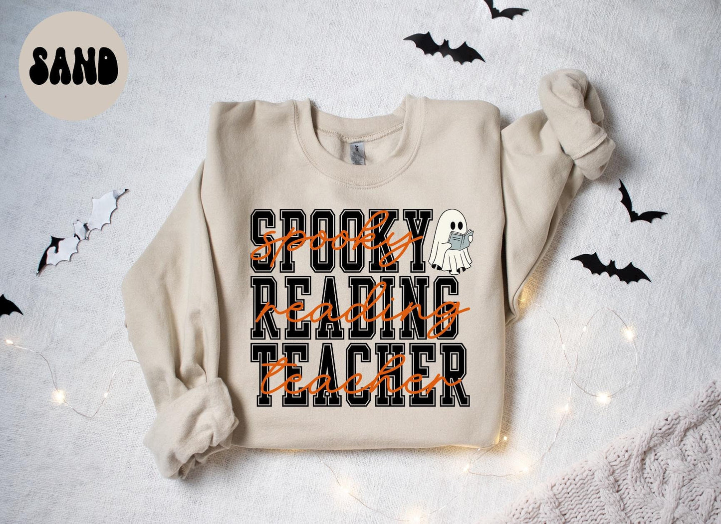 Reading Teacher Spooky Halloween Sweatshirt Gifts for Her Funny Sweater Shirt Cozy Comfy Unique Sweatshirt – Soft Feel · Must-Have Style