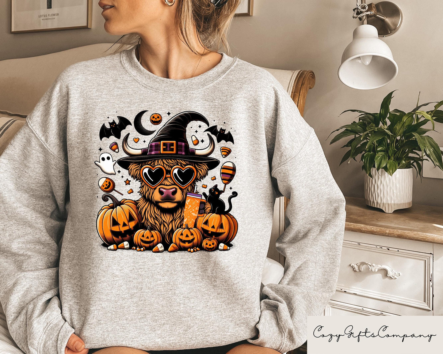 Highland Cow Halloween Sweatshirt Halloween Heifer Shirt Western Halloween Crewneck Halloween Gift Spooky Season Tee Cow Lover Sweater Sweatshirt – Everyday Comfort · Trending Graphic Apparel