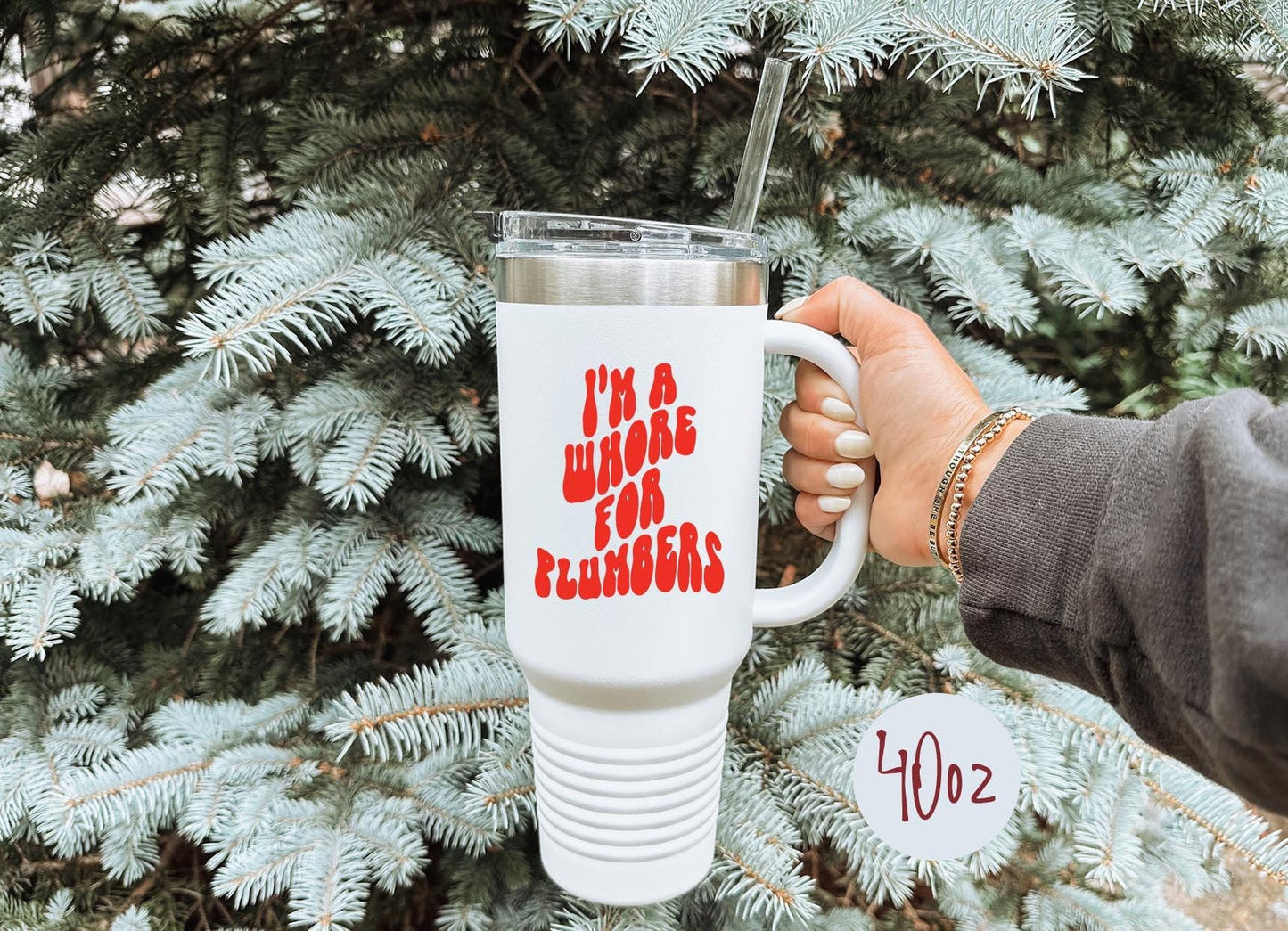 Plumber Wife Husband Girlfriend Boyfriend Tumbler 40oz Cup With Straw Gifts Insulated Cup Travel Mug Graphic Tee – Warm & Stylish · Must-Have Style