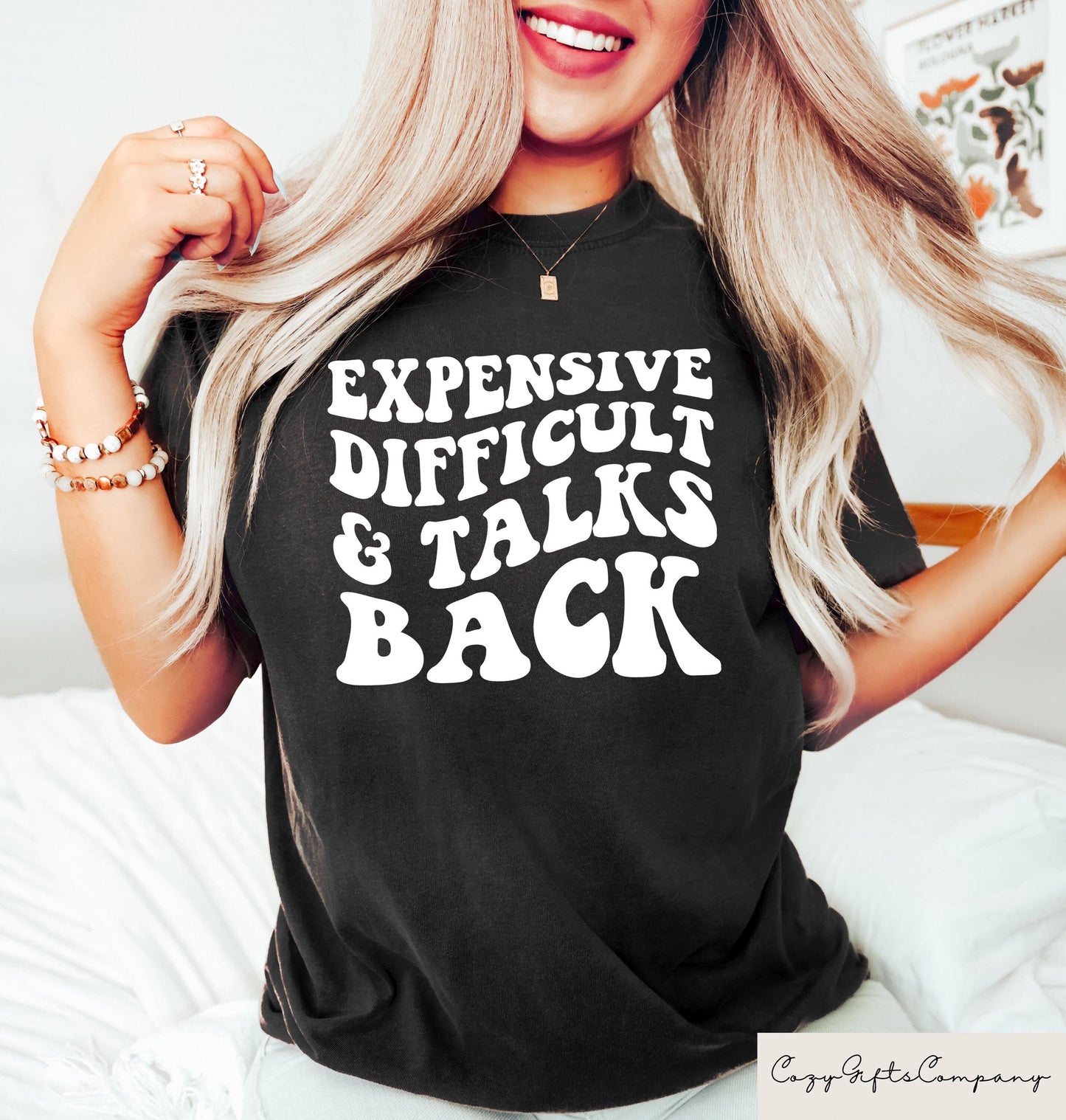 Expensive Difficult And Talks Back T Shirt Aesthetic Women Shirt Sarcastic Wife Shirt Gift For Wifey Wife Sweatshirt Sweatshirt – Soft Feel · High-Quality Print