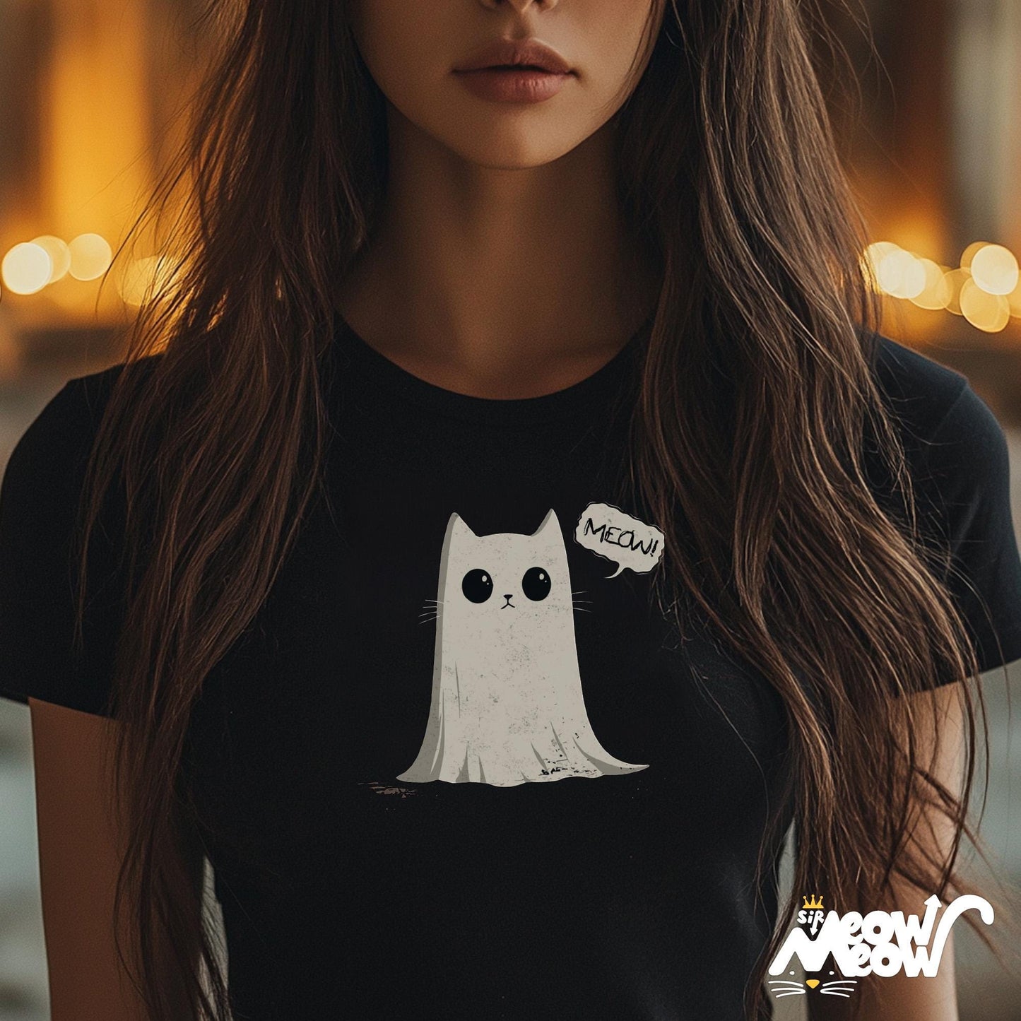 Ghost Cat Meow T Shirt Cute Spooky Unisex Cat Tee Perfect for Halloween and Cat Lovers Graphic Tee – Easygoing Wear · Must-Have Style
