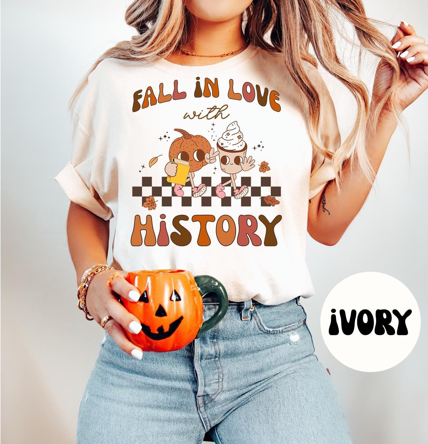 History Teacher Groovy Pumpkin Retro Shirt Gifts Fall Shirt Comfort Colors Autumn Tshirt Crewneck Tee Crew Neck Men Women Graphic Tee – Cozy Vibes · High-Quality Print