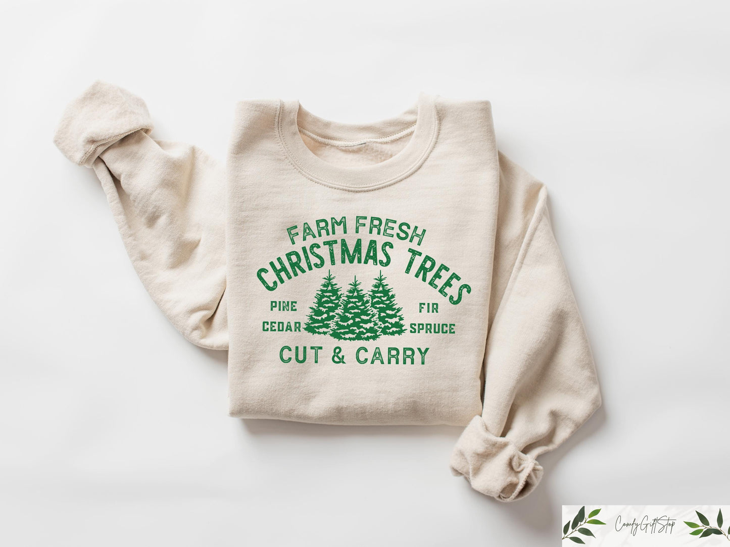 Farm Fresh Christmas Trees Sweatshirt Pine Spruce Fir Christmas Crewneck Holiday Sweater Womens Holiday Sweatshirt Christmas Gifts Sweatshirt – Cozy Vibes · Trending Graphic Apparel