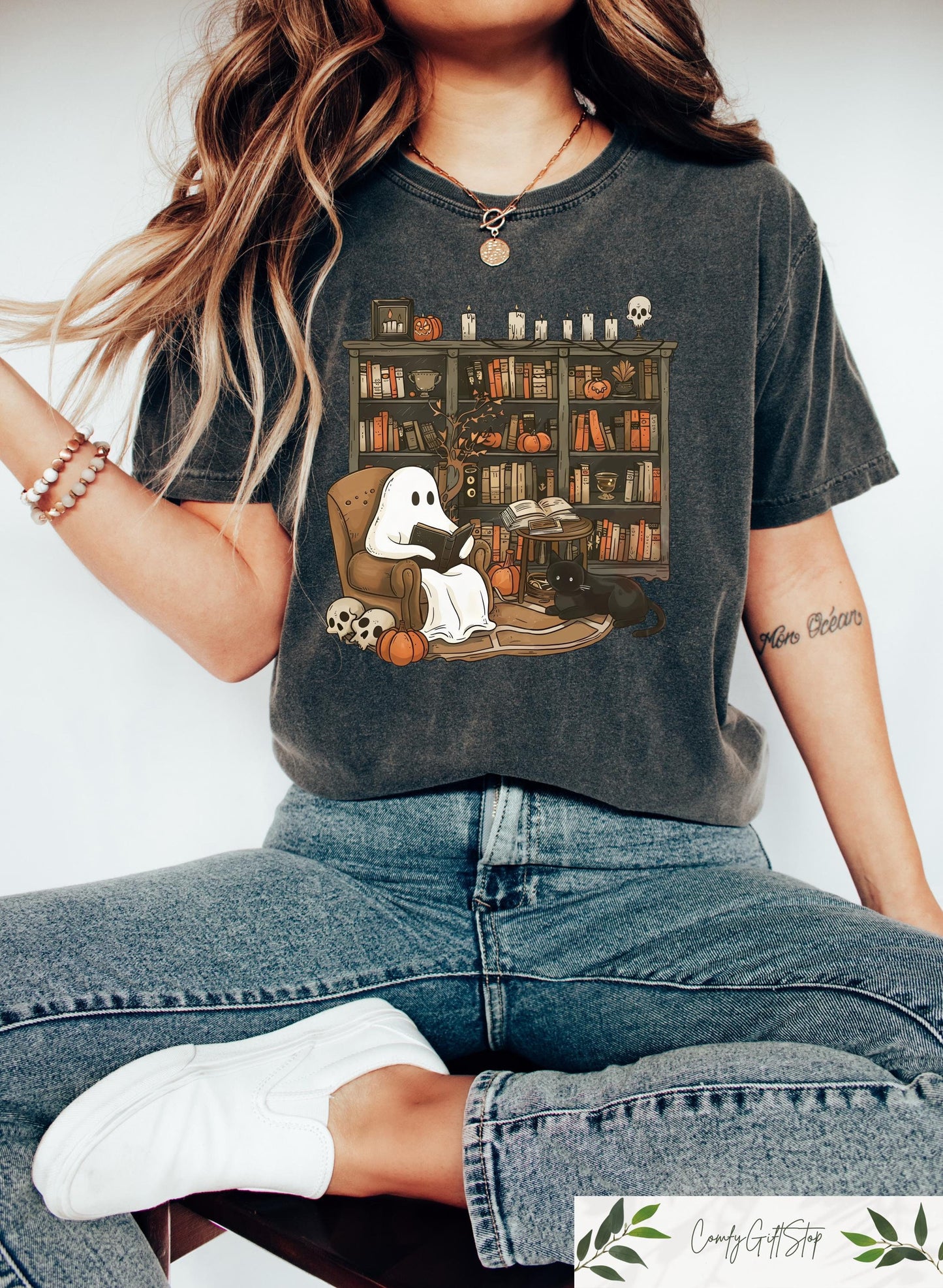 Ghost Book Reader Sweatshirt Reading Book Lover Gift Spooky Reading Enthusiast Tshirt Funny Halloween Gift Boo Sweatshirt Bookish Ghost Sweatshirt – Fan Favorite · Great Gift For Fans