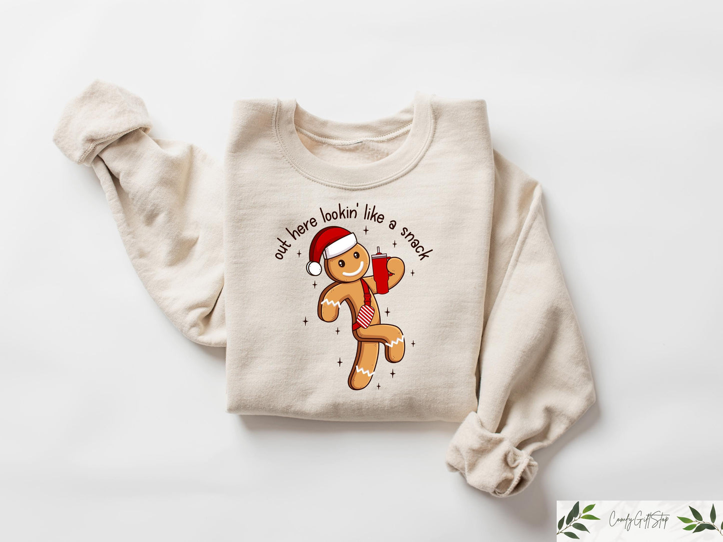 Boojee Out Here Lookin Like A Snack Sweatshirt Christmas Gingerbread Tee Christmas Crewneck Holiday Season Sweater Funny Christmas Gift Sweatshirt – Aesthetic Look · Perfect For Daily Wear