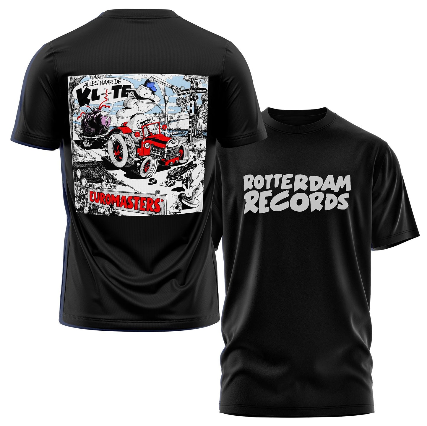 Rotterdam Records T Shirt Euromasters Classic Dutch Gabber Techno Graphic Tee – Easygoing Wear · High-Quality Print
