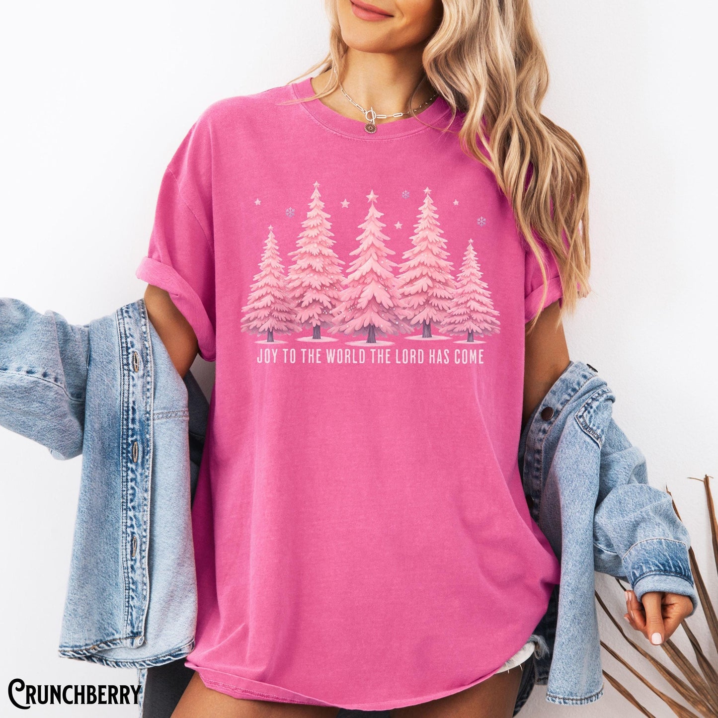 Christmas Christian Shirt Bible Verse Nativity Baby Jesus Boho Trees Joy To The World The Lord Has Come Religious Graphic Tee – Fan Favorite · Trending Graphic Apparel