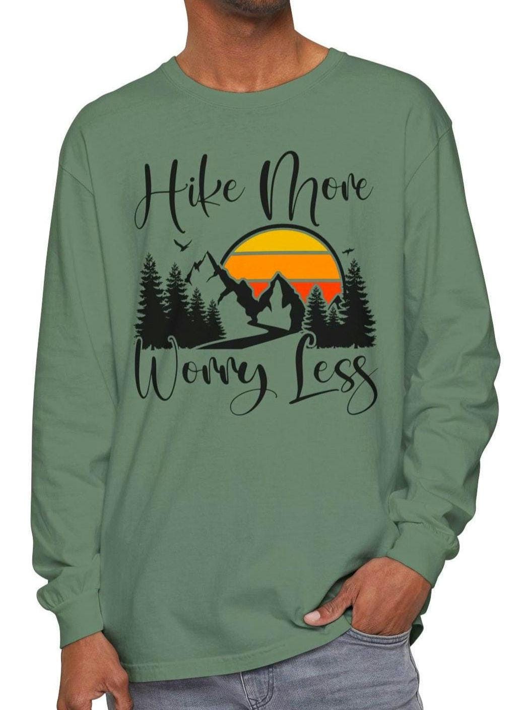 Hiking Tee Long Sleeve Unisex Garment dyed Hiking Shirt Mountain Lover Gift Outdoor Adventure Shirt Cozy Long Sleeve Tee Graphic Tee – Easygoing Wear · Top Pick For Any Outfit