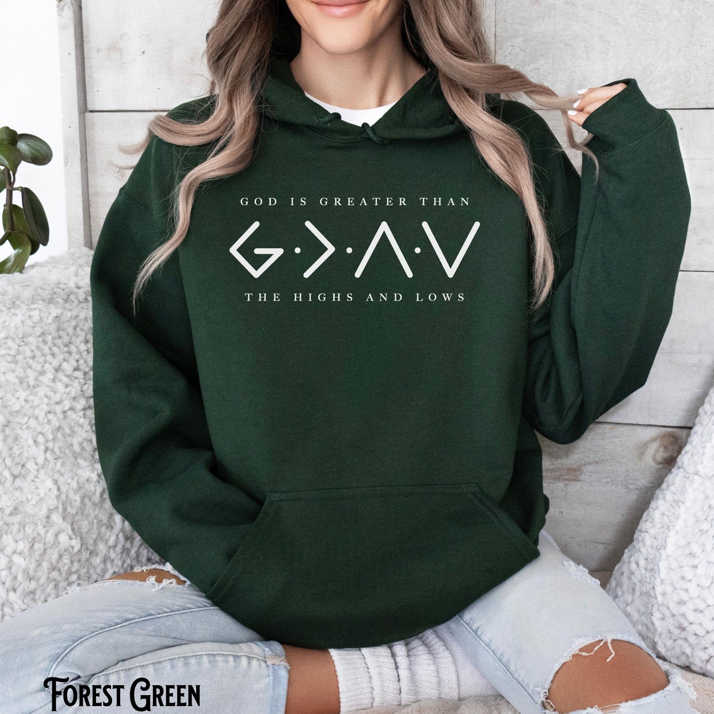 God Is Greater Than The Highs And Lows Hoodie Christian Hooded Sweatshirt Vintage Faith Apparel Religious Merch Bible Verse Gift Hoodie – Aesthetic Look · High-Quality Print
