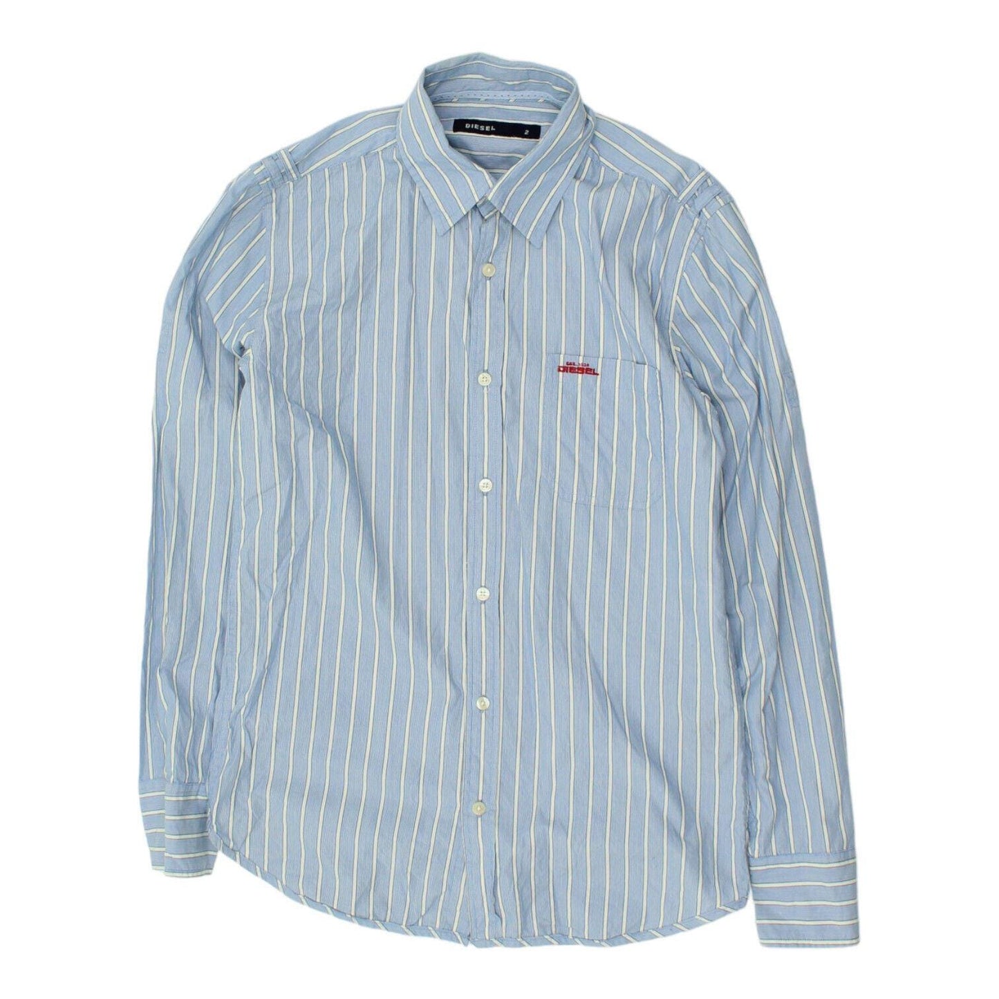 Diesel Mens Blue White Stripe Shirt Vintage High End Designer Button Up VTG Graphic Tee – Bold Style · Trending Graphic Apparel