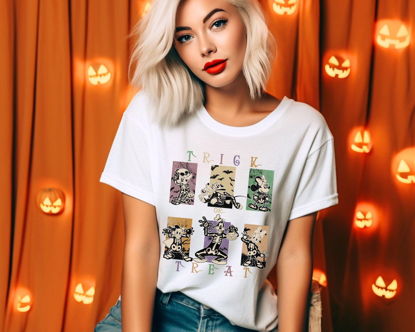 Retro Disney Mickey Halloween Trick Or Treat Shirt Vintage Disney Mickey Halloween Shirt Mickey Not So Scary Shirt Halloween Disney Shirt Graphic Tee – Soft Feel · Perfect For Daily Wear