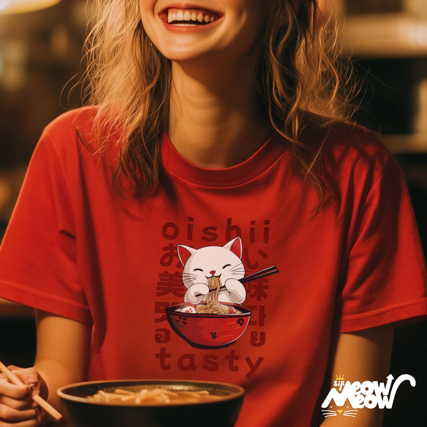 Kawaii Ramen Cat T Shirt Cute Japanese Foodie Gift Adorable Cat Eating Ramen Unisex Tee Graphic Tee – Everyday Comfort · Perfect For Daily Wear