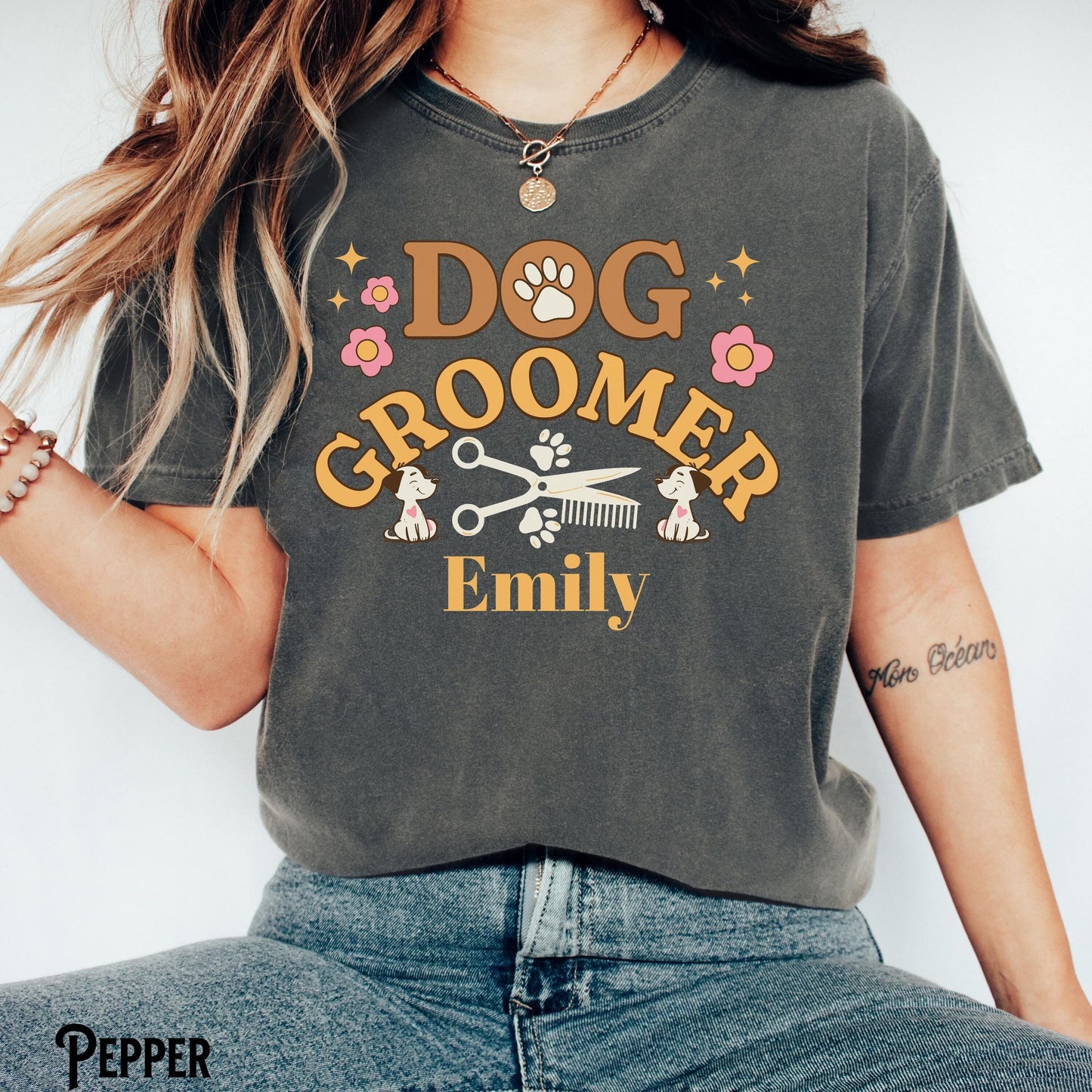 Personalized Dog Groomer Shirt Pet Grooming Gift for Dog Groomer Dog Lover Custom Profession Retro Vintage Fur Cut Graphic Tee – Premium Graphic · Perfect For Daily Wear