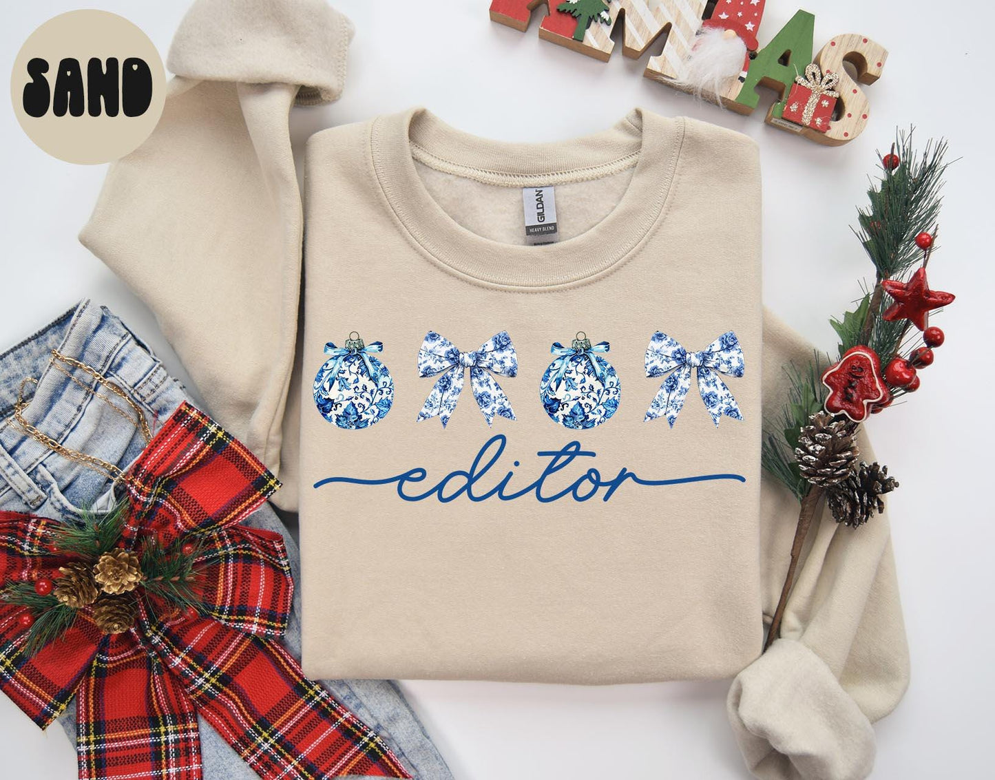 Editor Christmas Sweatshirt Editor Sweatshirt Gifts for Women Jumper Shirt Crewneck Long Sleeve Cozy Sweatshirt – Feel-Good Design · Must-Have Style