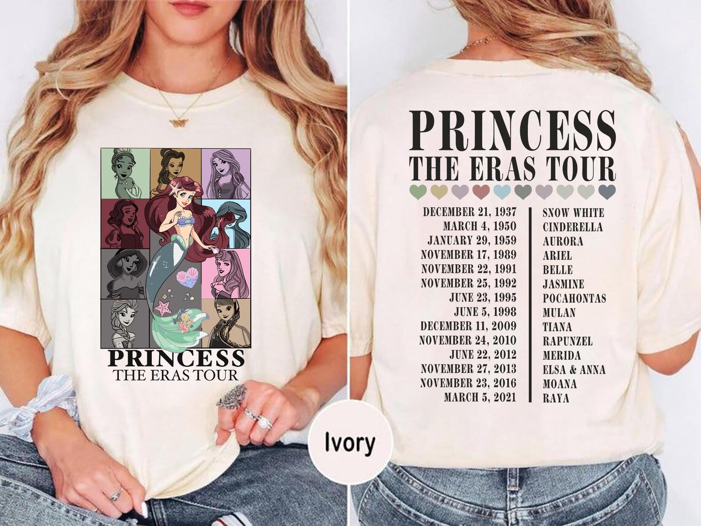 Princess The Eras Tour Shirt Disney Princess Ariel Sweatshirt Best Gift for Girls Disney Princess Lovers Perfect T shirt for Disney Trip Sweatshirt – Fan Favorite · Trending Graphic Apparel