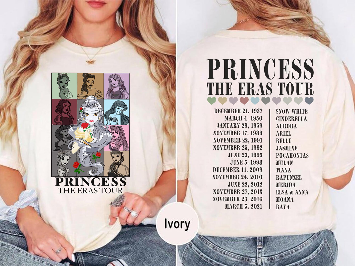 Princess The Eras Tour Shirt Disney Princess Belle Sweatshirt Best Gift for Girls Disney Princess Lovers Perfect T shirt for Disney Trip Sweatshirt – Cozy Vibes · High-Quality Print