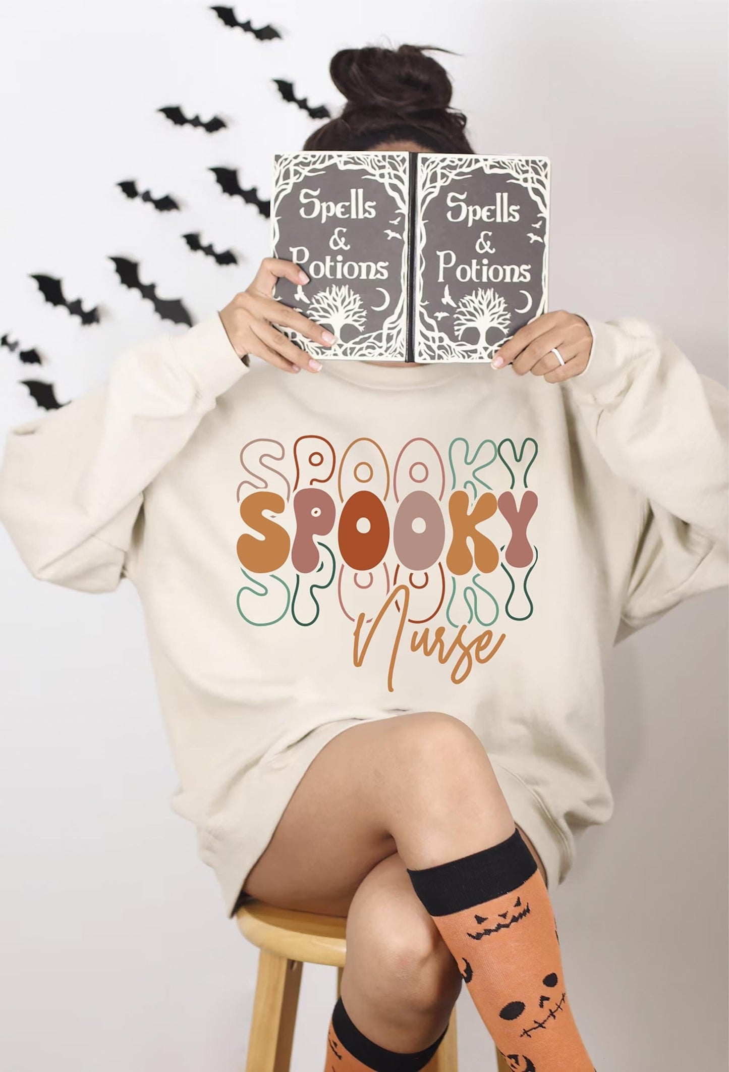 Spooky Nurse Halloween Shirt Retro Nurse Halloween Graphic Tee Cute Spooky Nurse Costume Shirt for Healthcare Workers and Nurses Graphic Tee – Easygoing Wear · High-Quality Print
