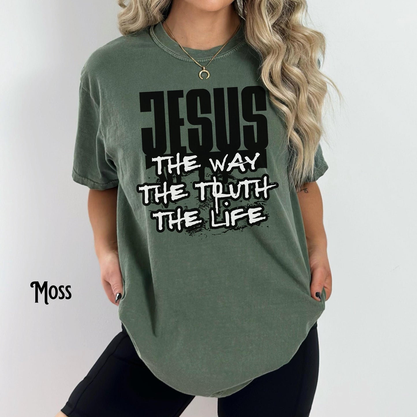 Jesus The Way The Truth The Life John 146 Gift for Christian Vintage Grunge Urban Bible Verse Faith Religious Graphic Tee – Aesthetic Look · Perfect For Daily Wear