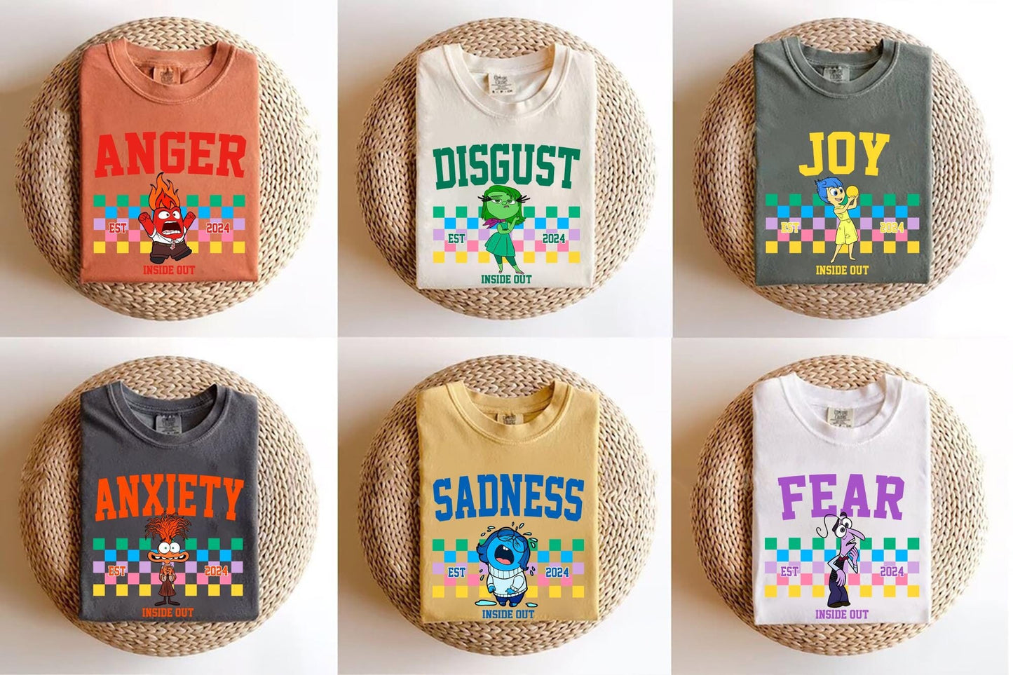 Inside Out Characters Shirts Inside Out 2 Shirt Inside Out Family Matching Tshirt Disneyland Trip Gift Outfit Inside Out Family Party Tee Graphic Tee – Premium Graphic · Top Pick For Any Outfit