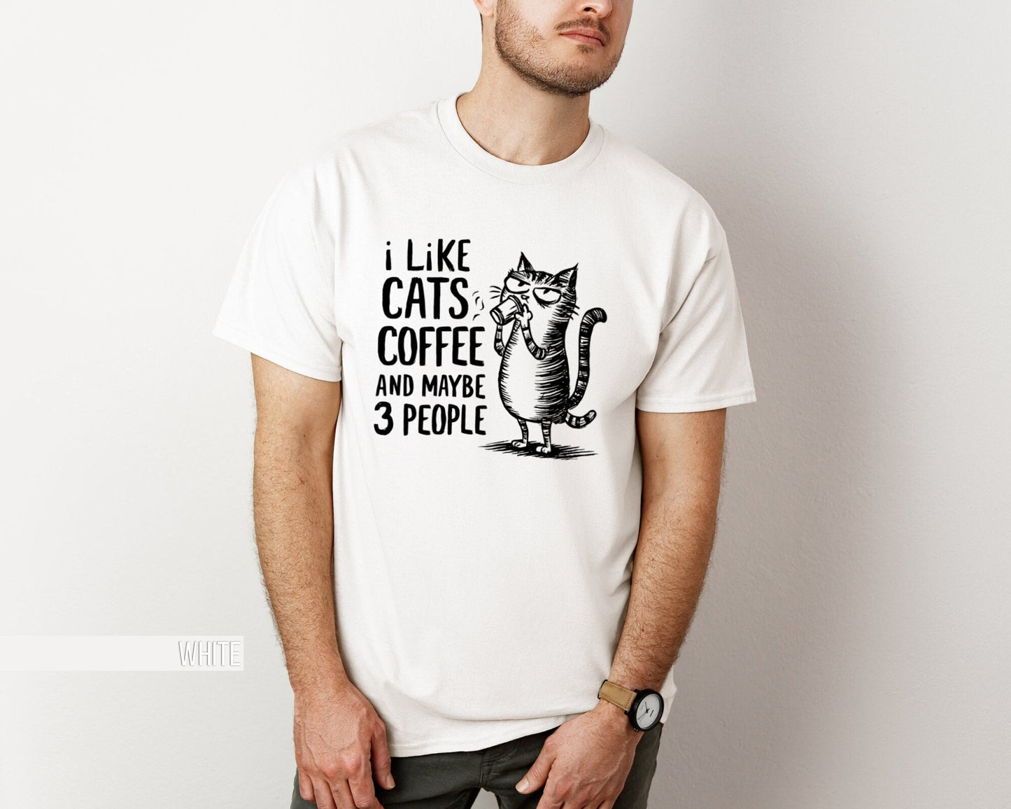 Funny Cat and Coffee Lover T Shirt I Like Cats and Maybe 3 People Funny Quote Tee Unisex Gift for Cat Owners Vintage Style Coffee Shirt Graphic Tee – Feel-Good Design · Trending Graphic Apparel