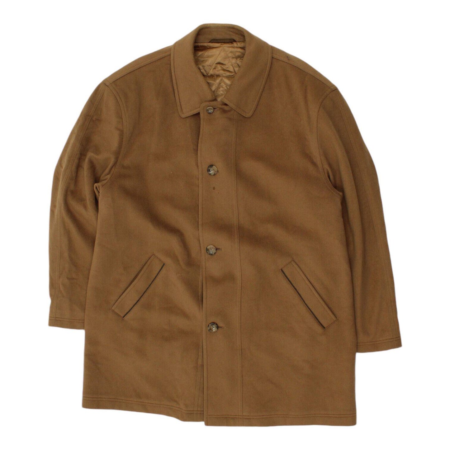 Vintage Mens Brown Quilted Button Up Overcoat High End Luxury Coat VTG Graphic Tee – Warm & Stylish · Great Gift For Fans