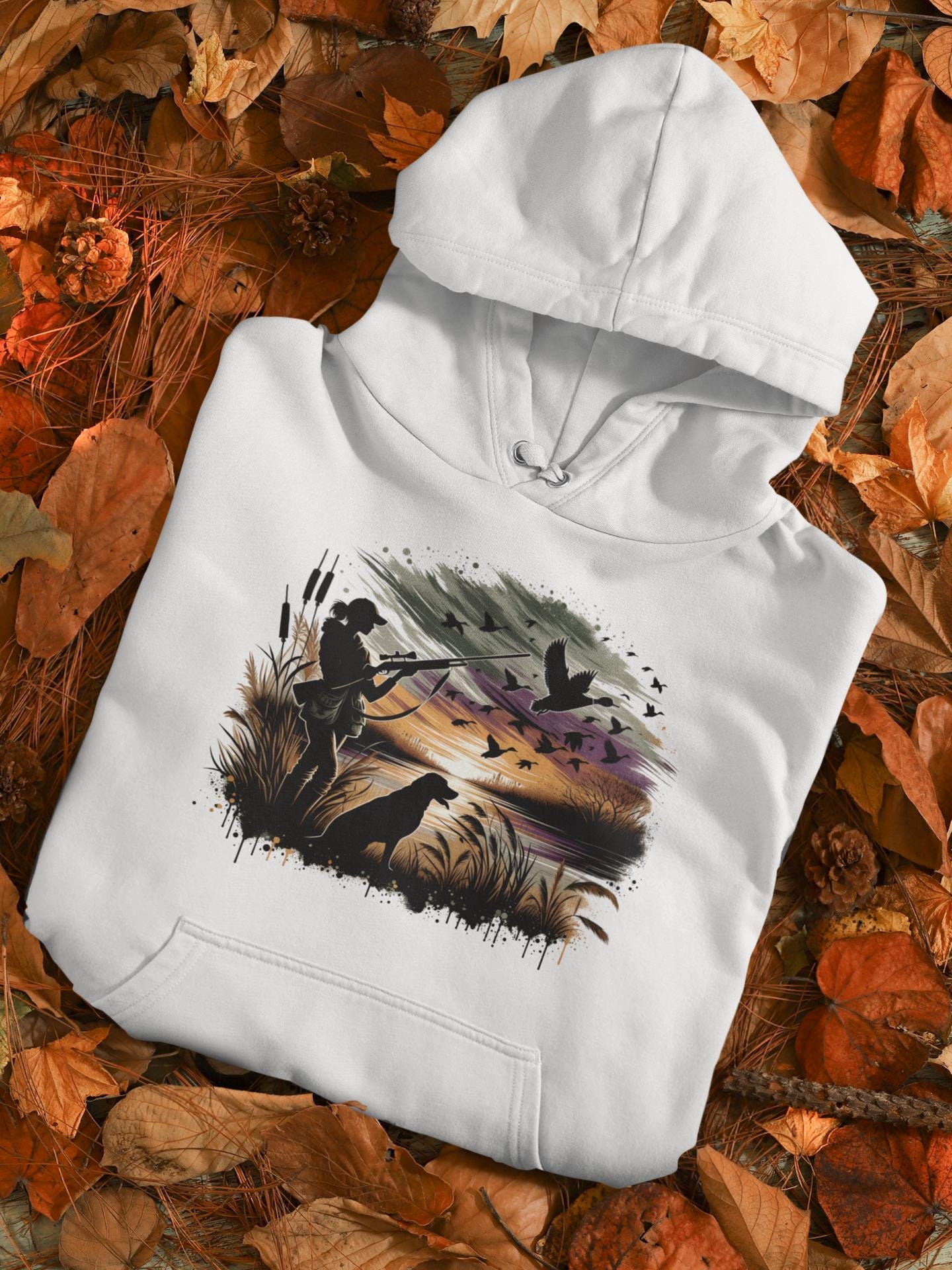 Ladies Duck Geese Hunting Hoodie Garment Dyed Hoodie Hunting Dog Hoodie Hunting Apparel Outdoor Clothing Gift Ladies Hoodie – Easygoing Wear · Top Pick For Any Outfit