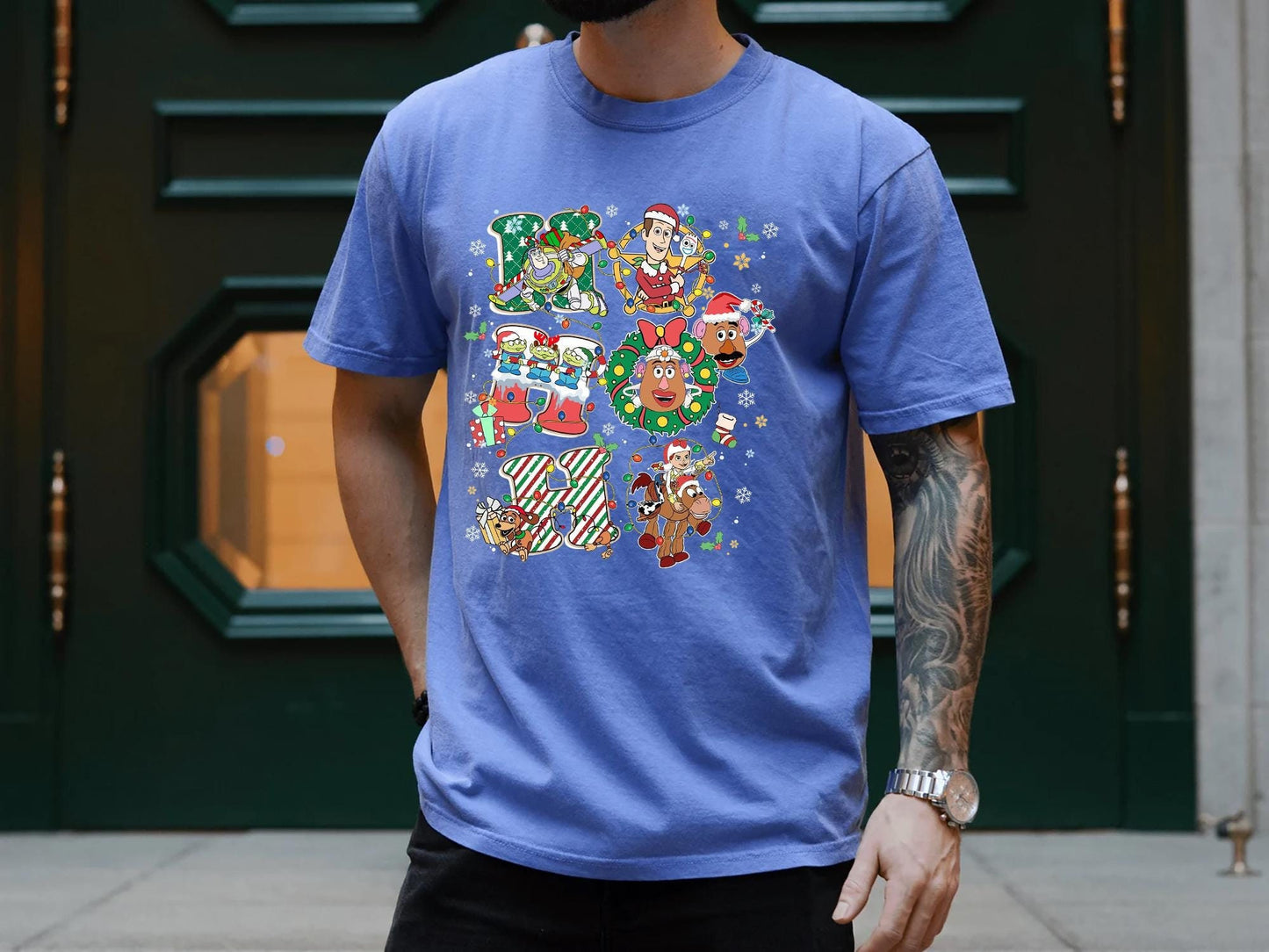 Disney Christmas Toy Story Christmas Lights Shirt Buzz Lightyear Woody Jessie Rex Slinky Xmas Tee Disneyland Xmas Matching Shirt Graphic Tee – Warm & Stylish · High-Quality Print