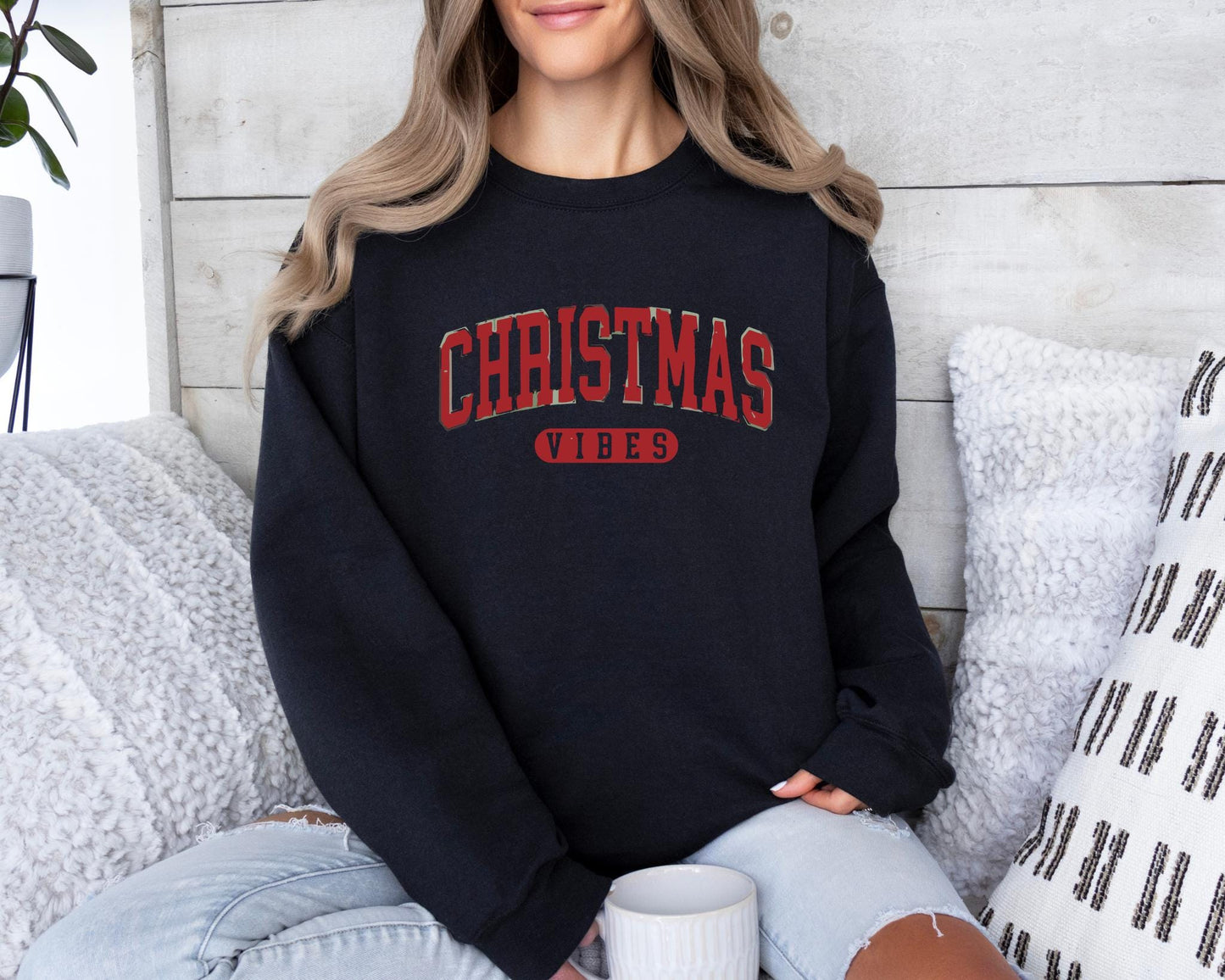 Retro Christmas Vibes Sweatshirt Womens Christmas Sweatshirt Holiday Sweater Cute Christmas shirts Merry Christmas Sweatshirt Christmas Sweatshirt – Warm & Stylish · Must-Have Style