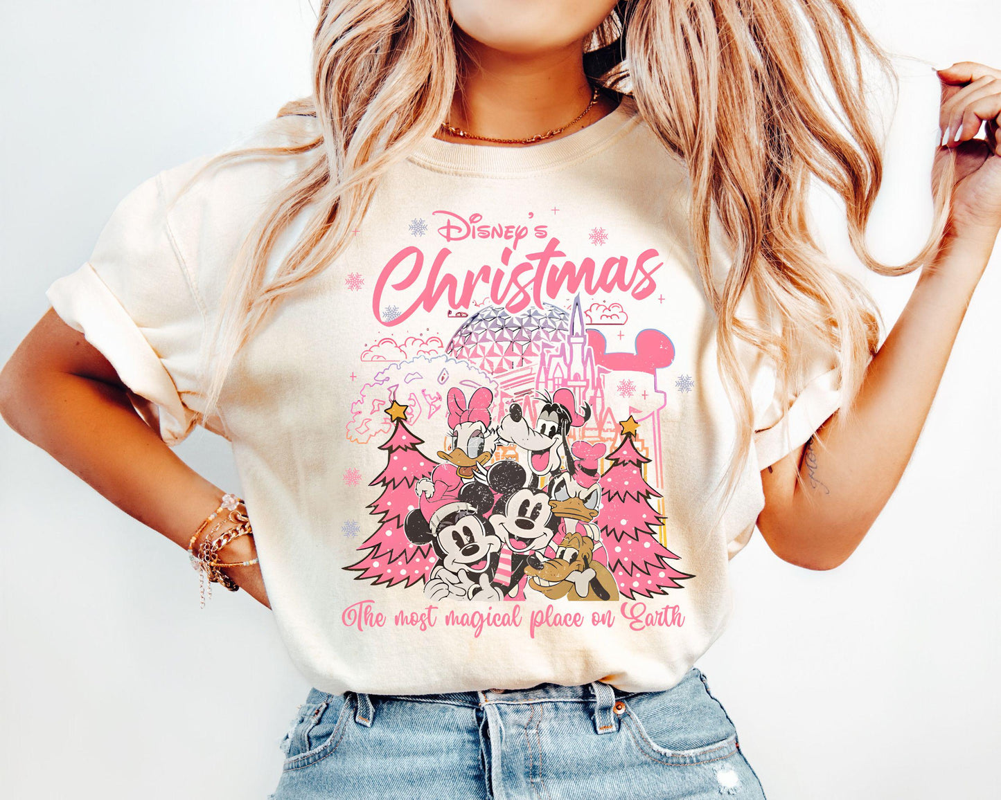 Disney Pink Christmas Shirt Mickey and Friends Christmas Shirt Retro Disneyland Christmas Shirt Mickey39s Very Merry Christmas Party Shirt Graphic Tee – Premium Graphic · Top Pick For Any Outfit