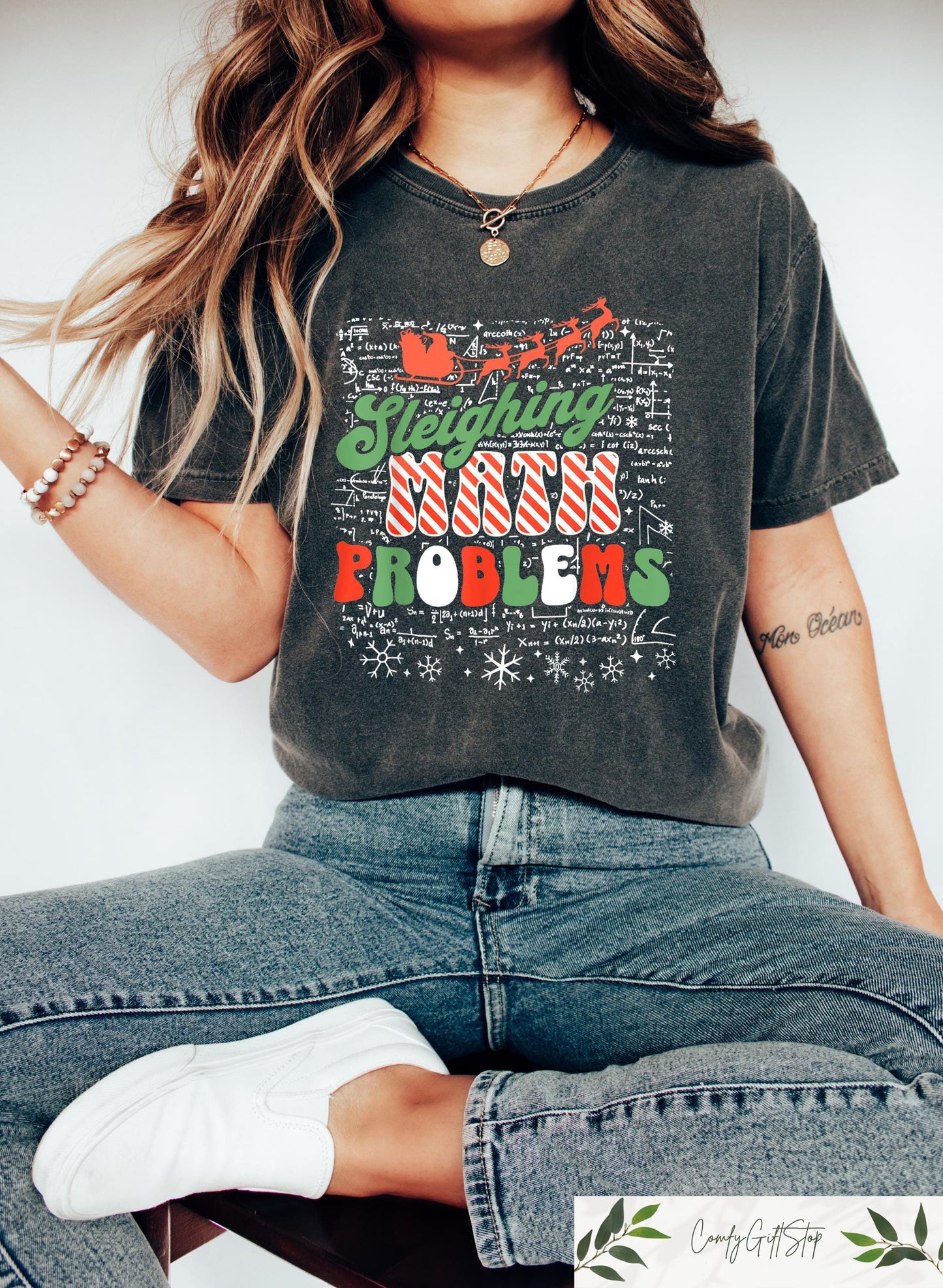 Math Teacher Christmas Shirt Christmas Math Teacher Sweatshirt Christmas Teacher Gift Sleighing Math Problems Tee Retro Christmas Shirt Sweatshirt – Everyday Comfort · High-Quality Print