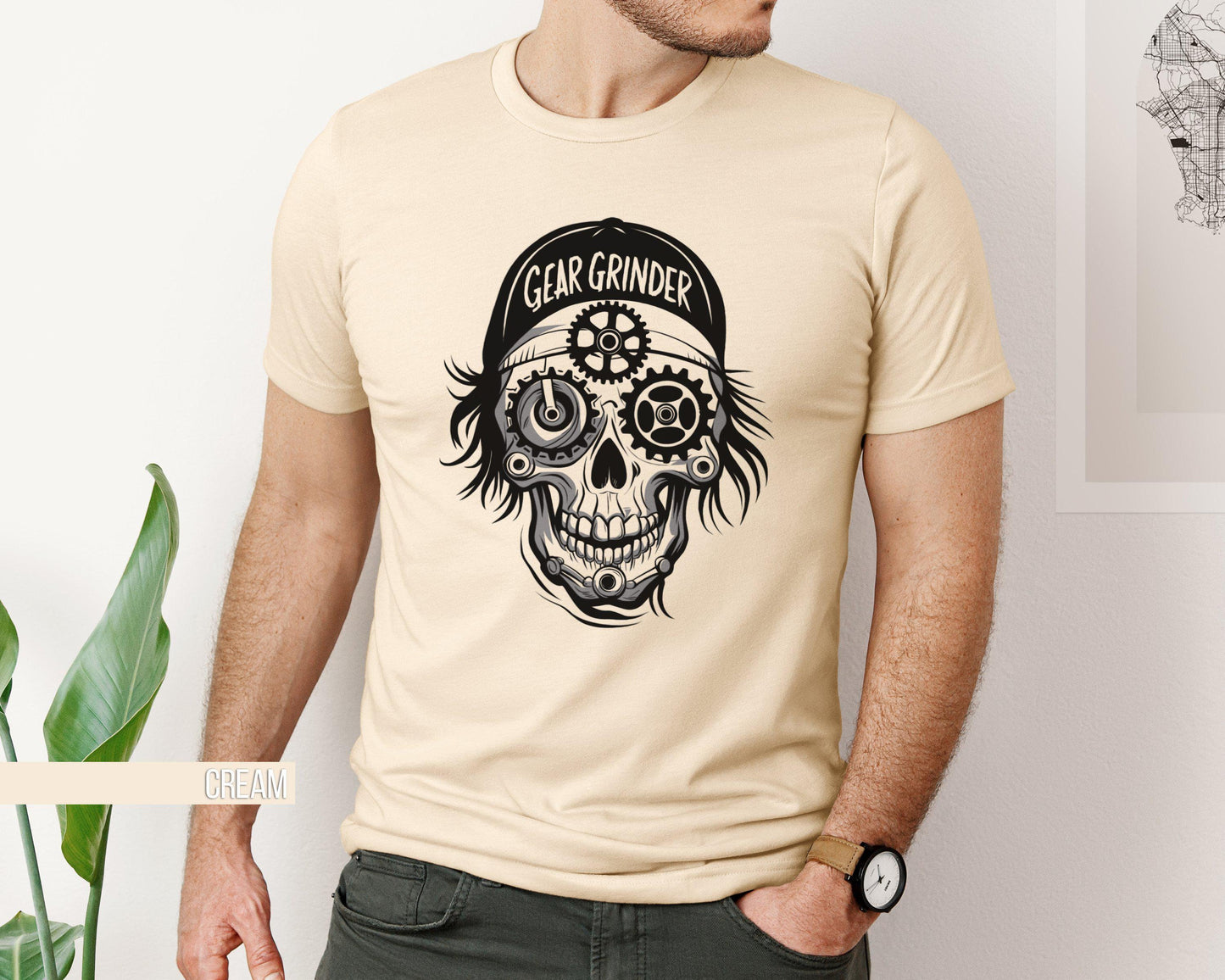 Cool Bicycle Lover T Shirt Unique Cycling Lovers Tee Biking Enthusiast Gift Bike Addict Apparel Skull and Gear Design Halloween Costume Graphic Tee – Everyday Comfort · High-Quality Print